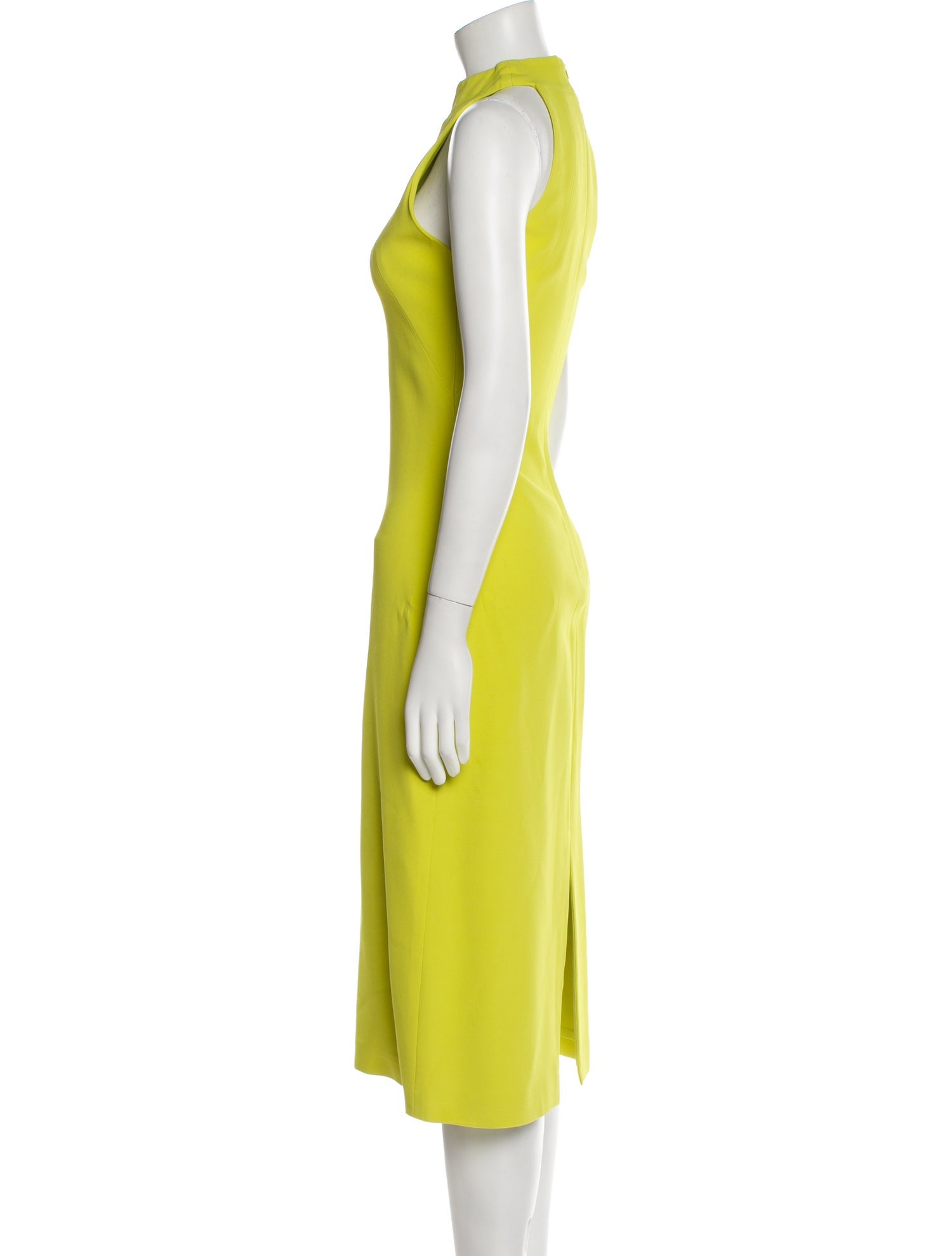 Brandon Maxwell Mock Neck Midi Length Dress
