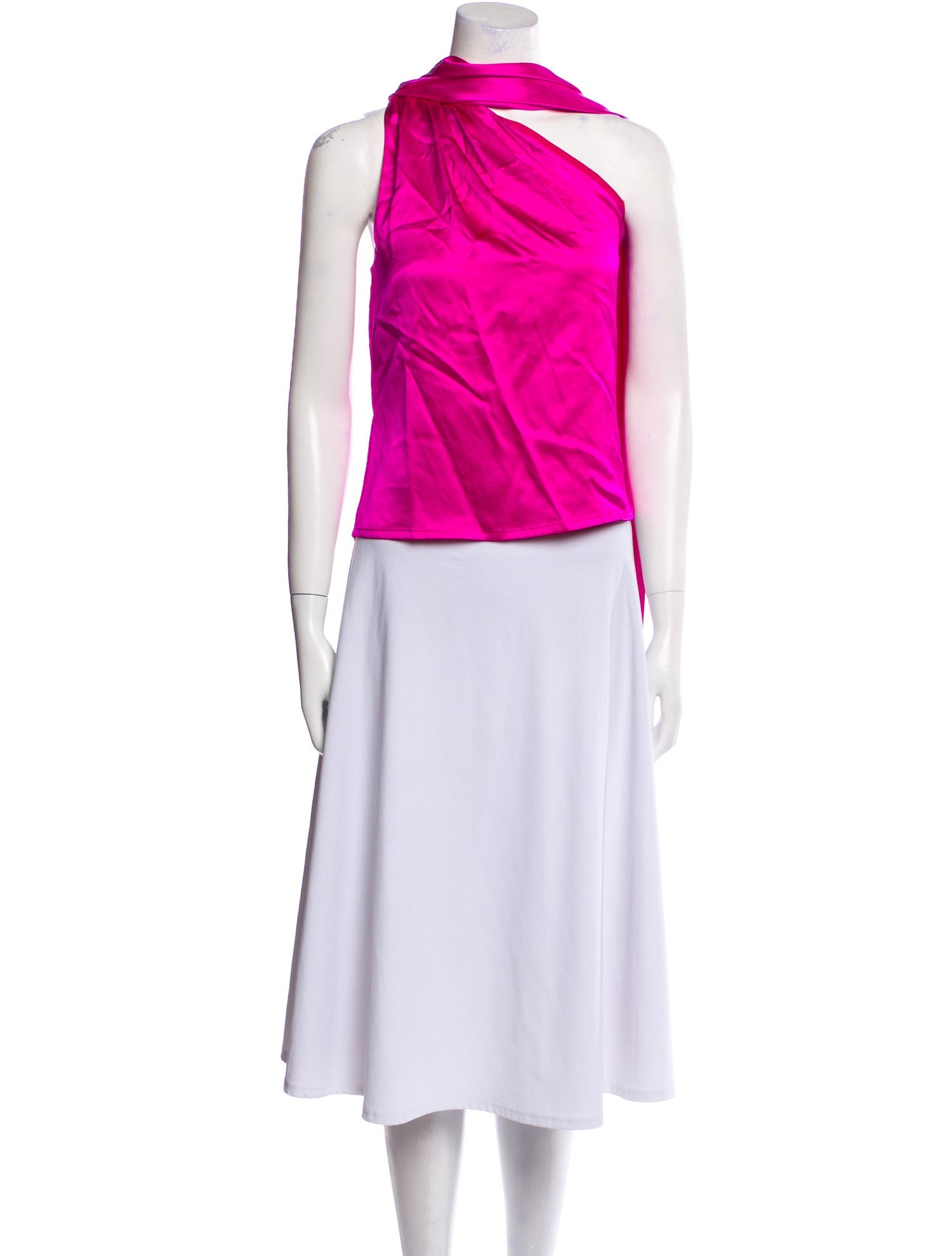 Brandon Maxwell Silk Cowl Neck Crop Top w/ Tags