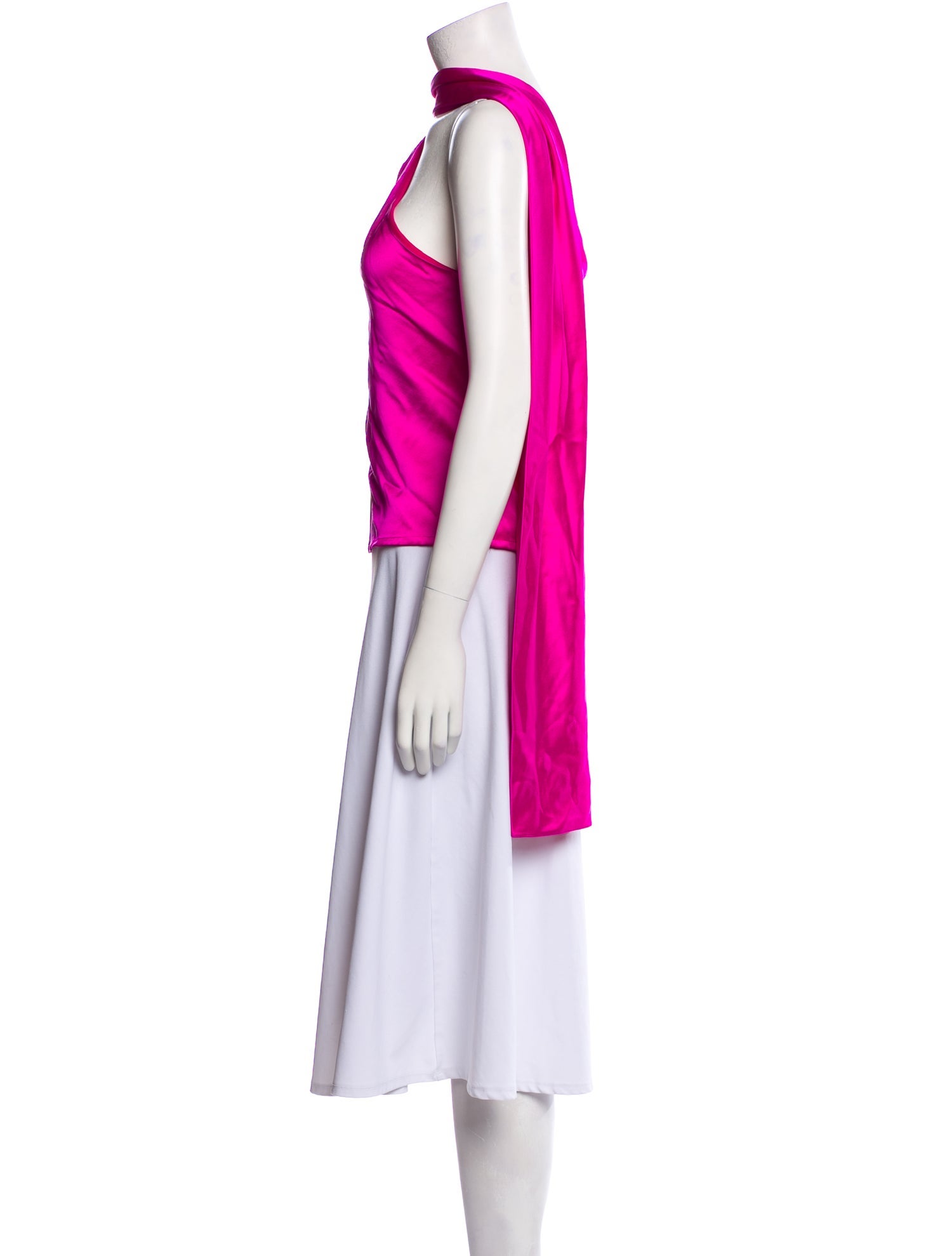 Brandon Maxwell Silk Cowl Neck Crop Top w/ Tags