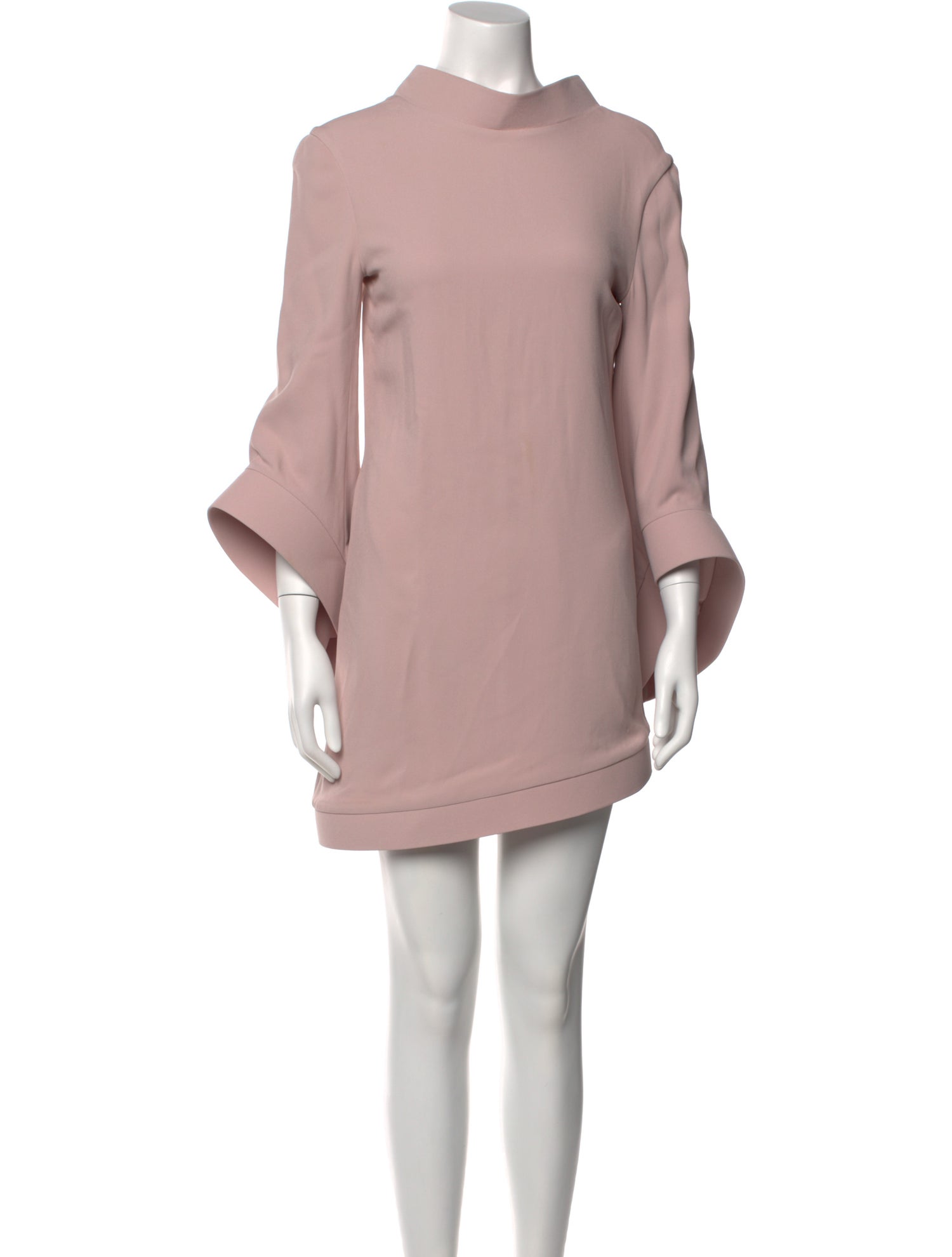 Brandon Maxwell Mock Neck Mini Dress