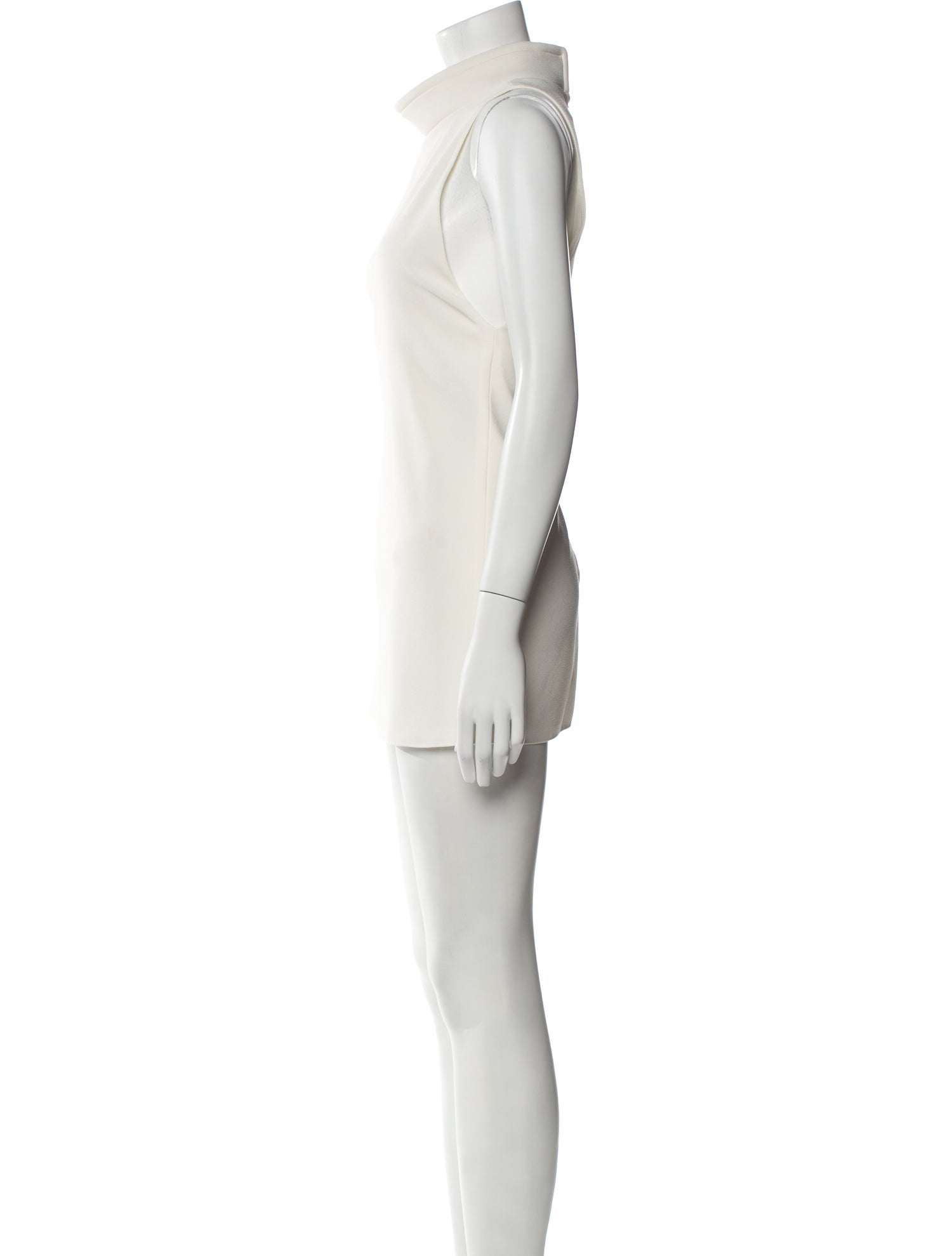 Brandon Maxwell Mock Neck Mini Dress