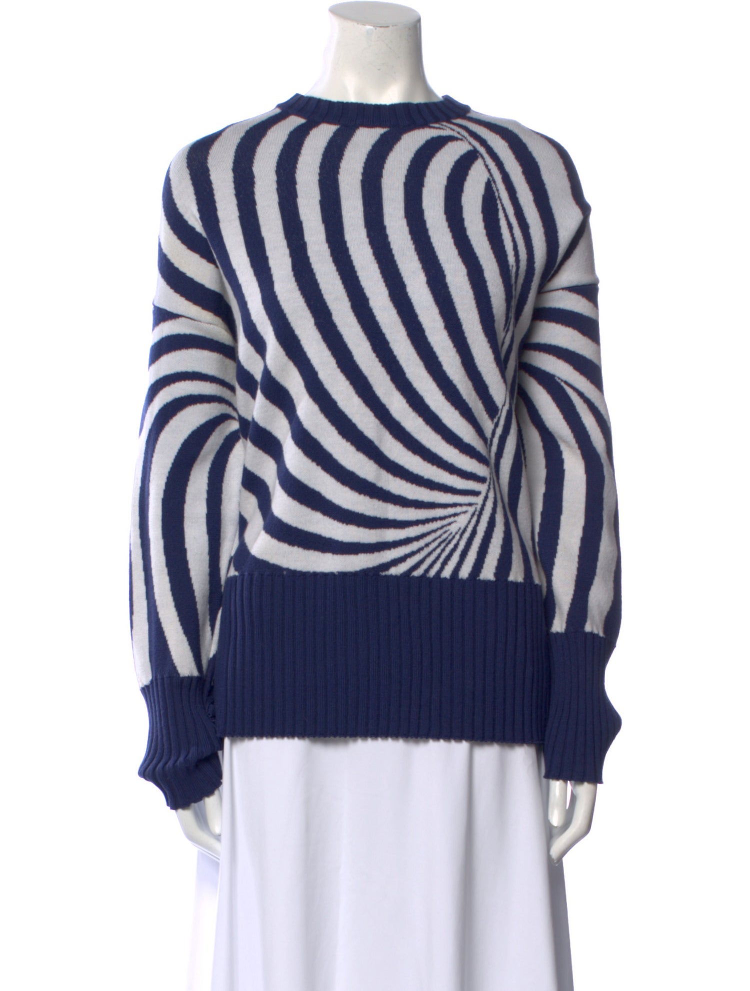 Brandon Maxwell Striped Crew Neck Sweater