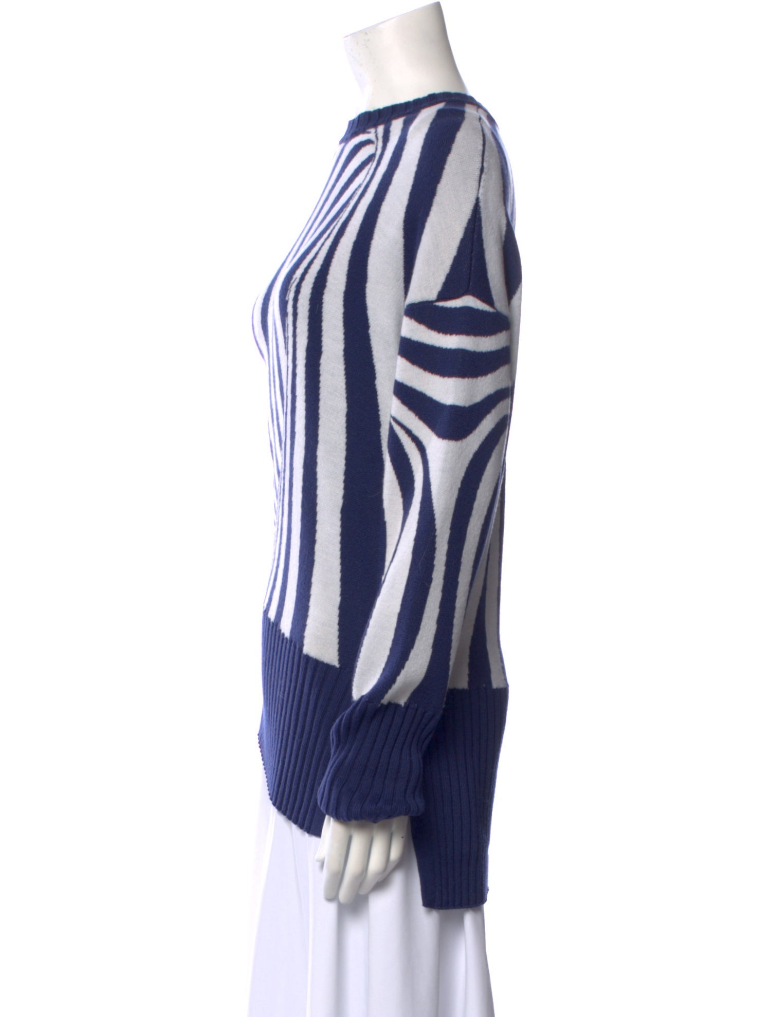 Brandon Maxwell Striped Crew Neck Sweater