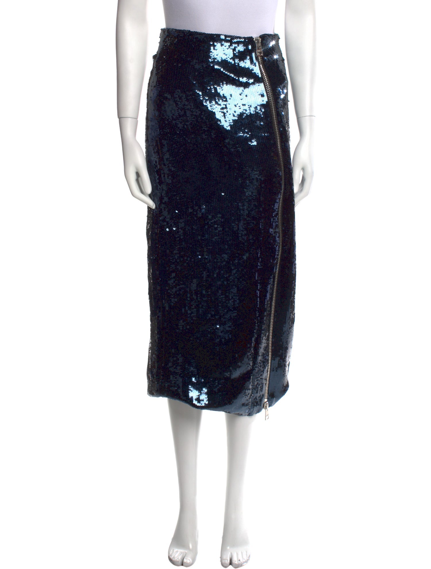 Brandon Maxwell Sequin Midi Length Skirt