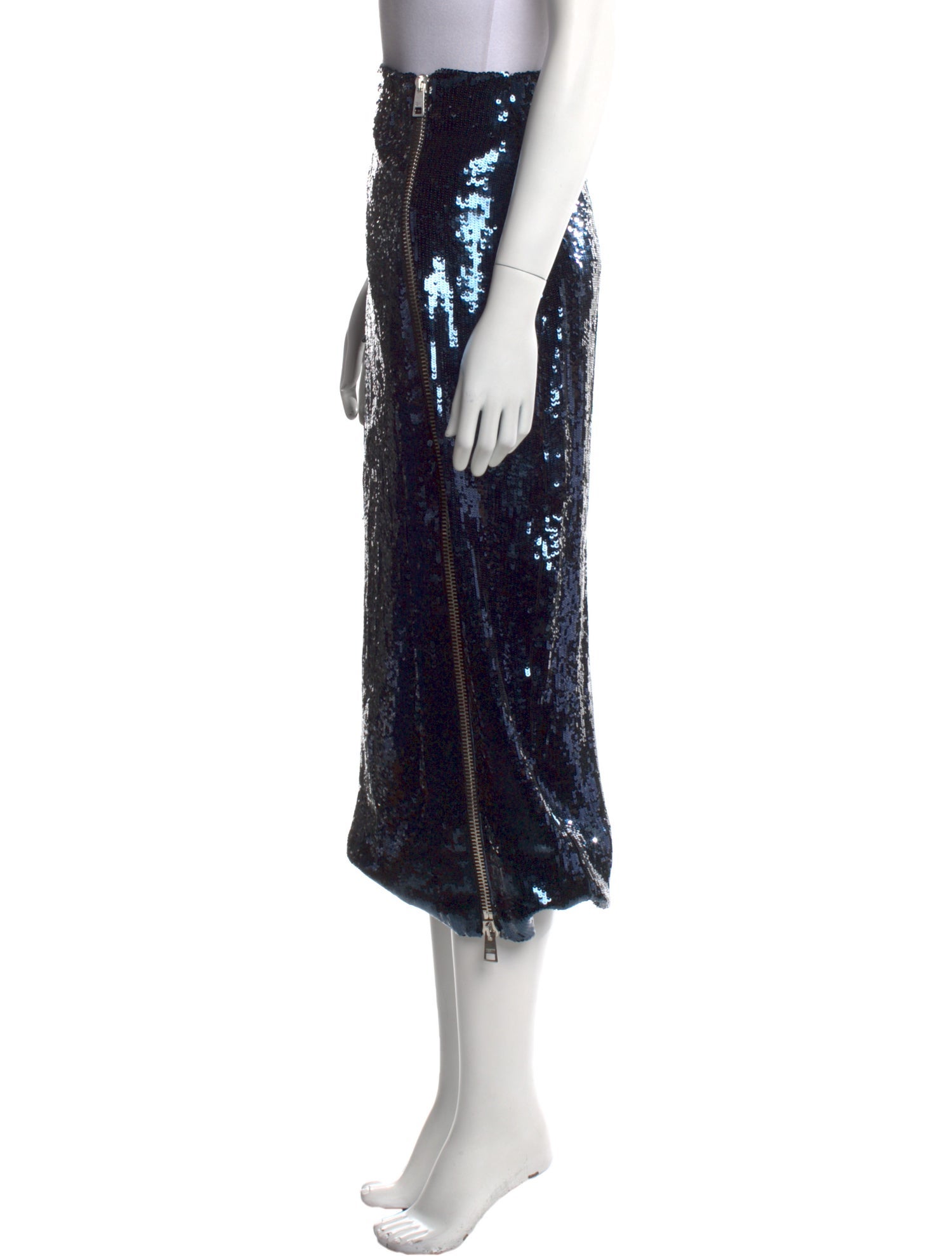 Brandon Maxwell Sequin Midi Length Skirt