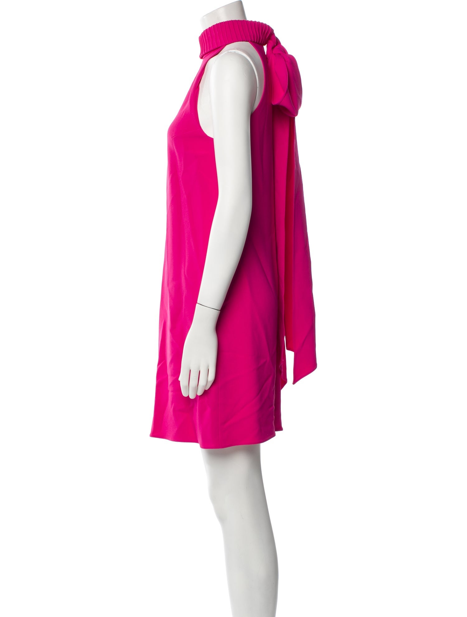 Brandon Maxwell Mock Neck Mini Dress