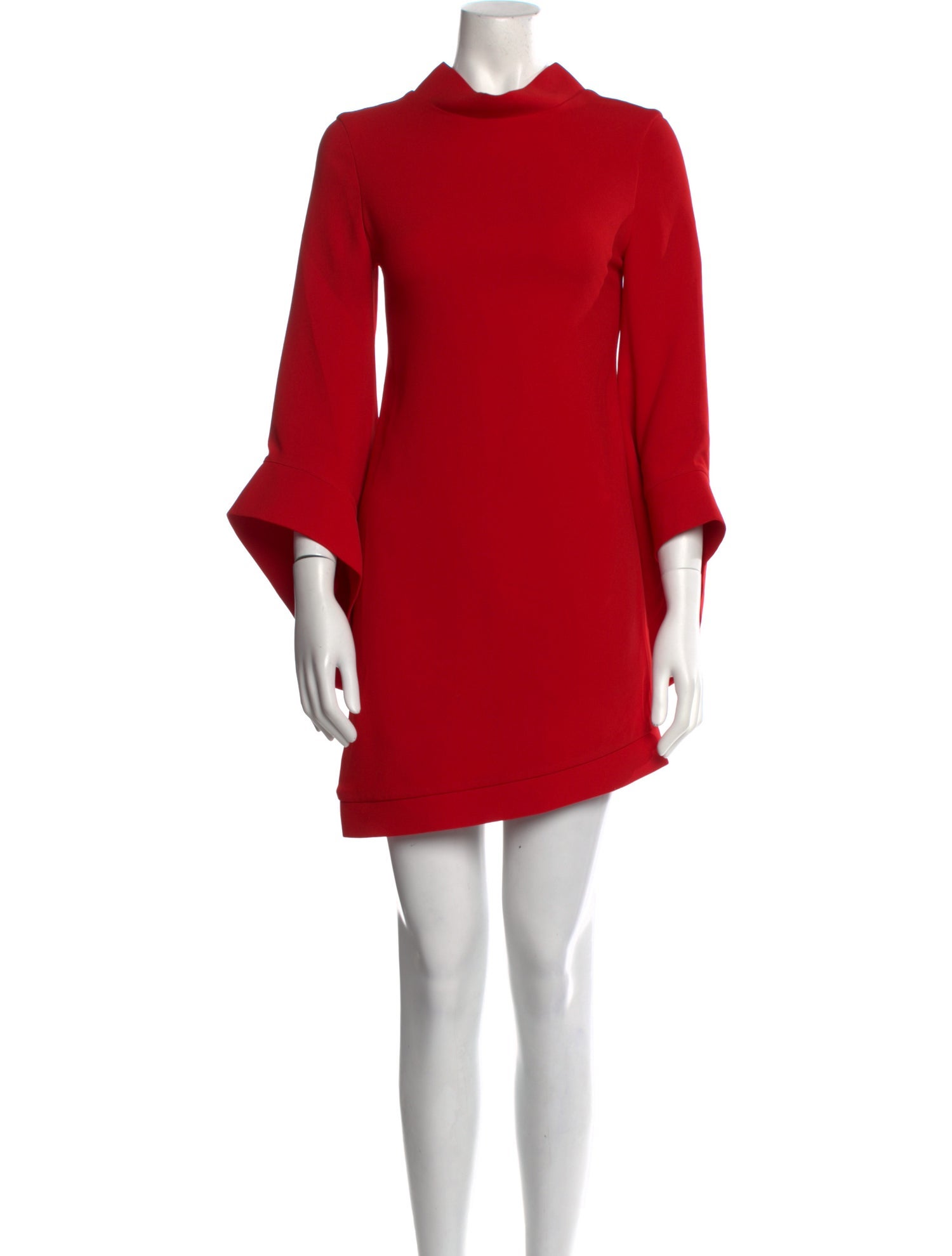 Brandon Maxwell Mock Neck Mini Dress