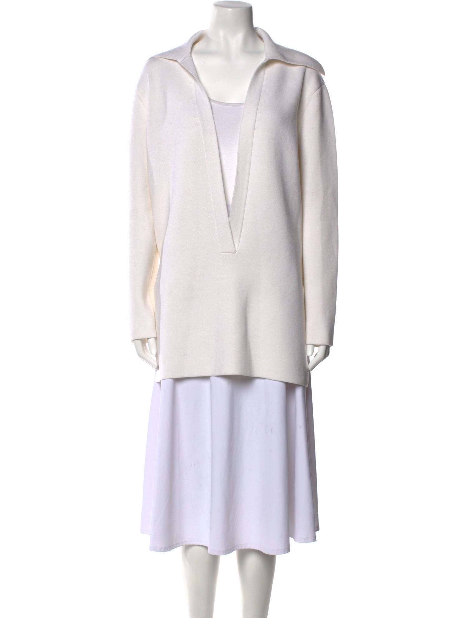 Brandon Maxwell Virgin Wool V-Neck Sweater