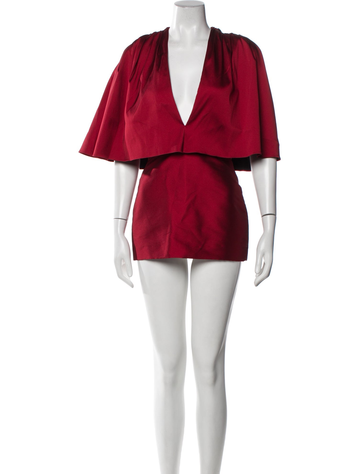 Brandon Maxwell V-Neck Mini Dress