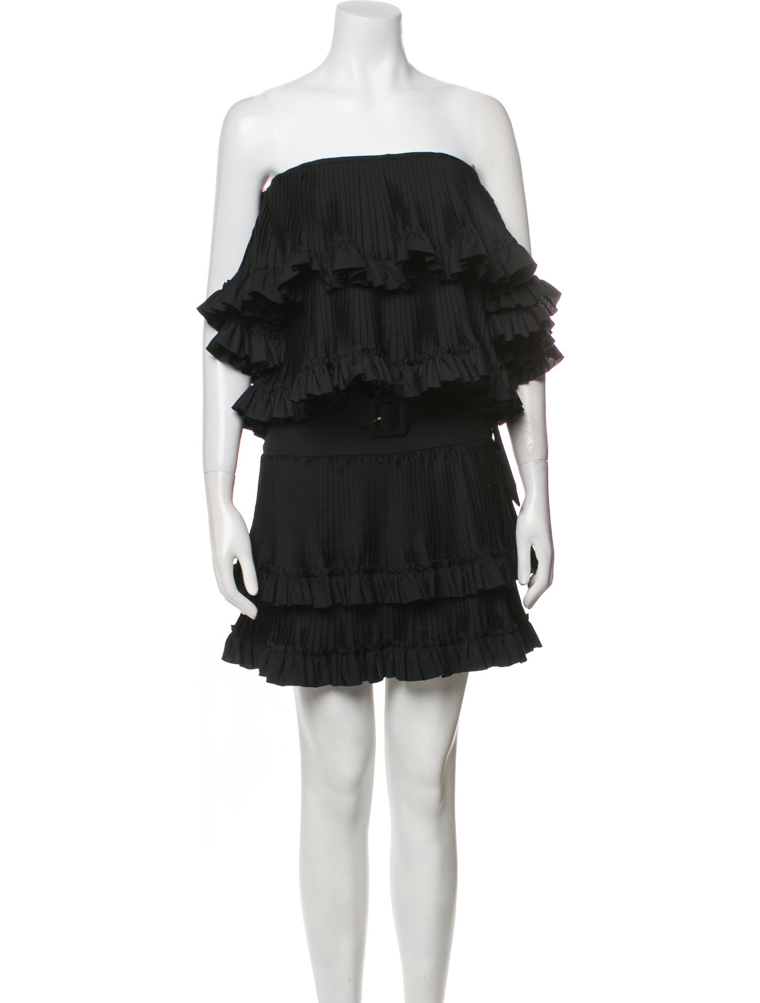 Brandon Maxwell Ruffle Embellishment Skirt Set