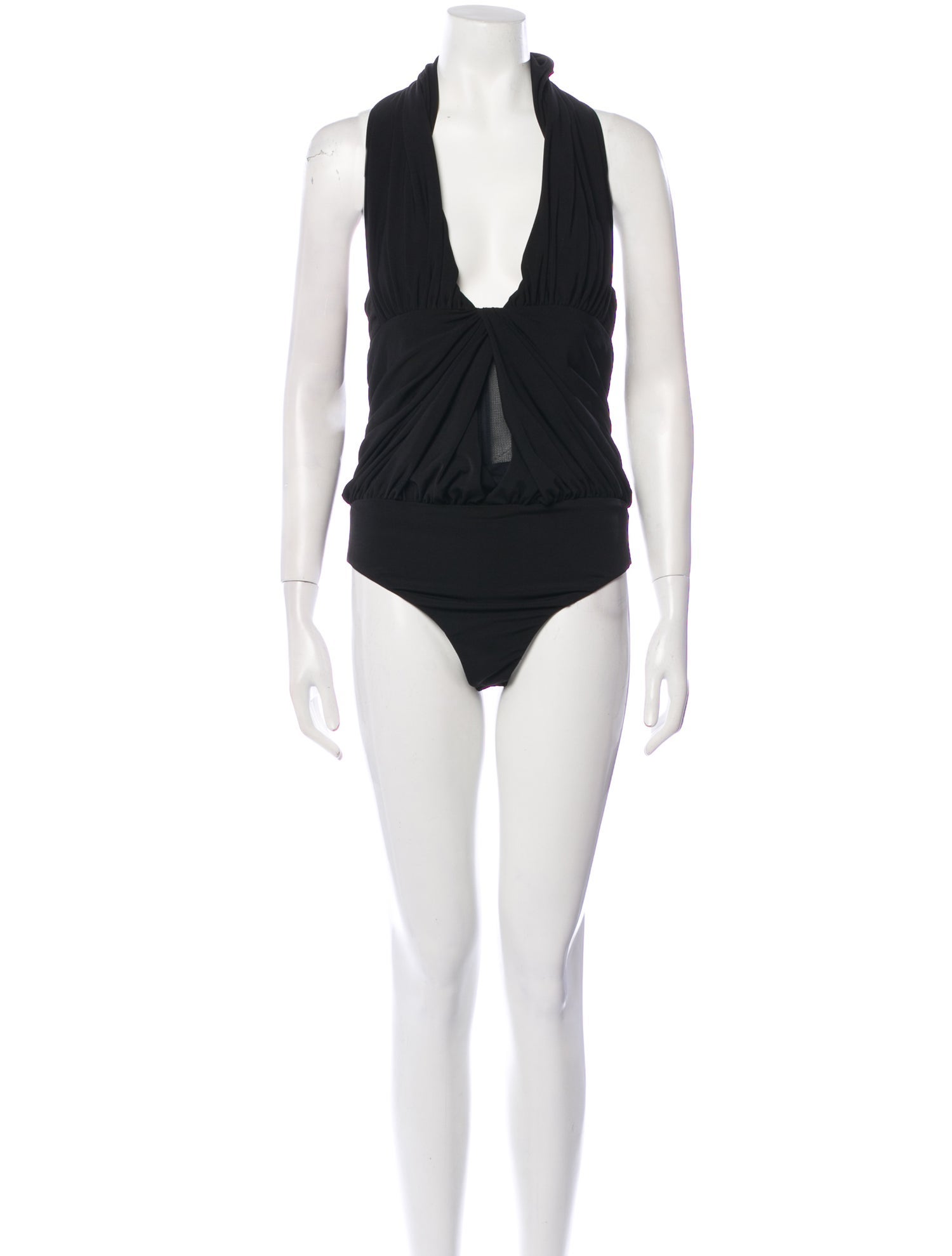 Brandon Maxwell V-Neck Sleeveless Bodysuit