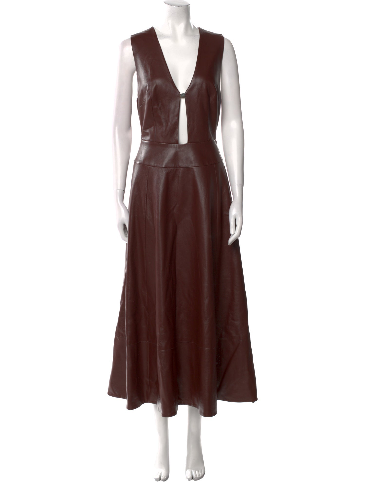 Brandon Maxwell Lamb Leather Long Dress w/ Tags