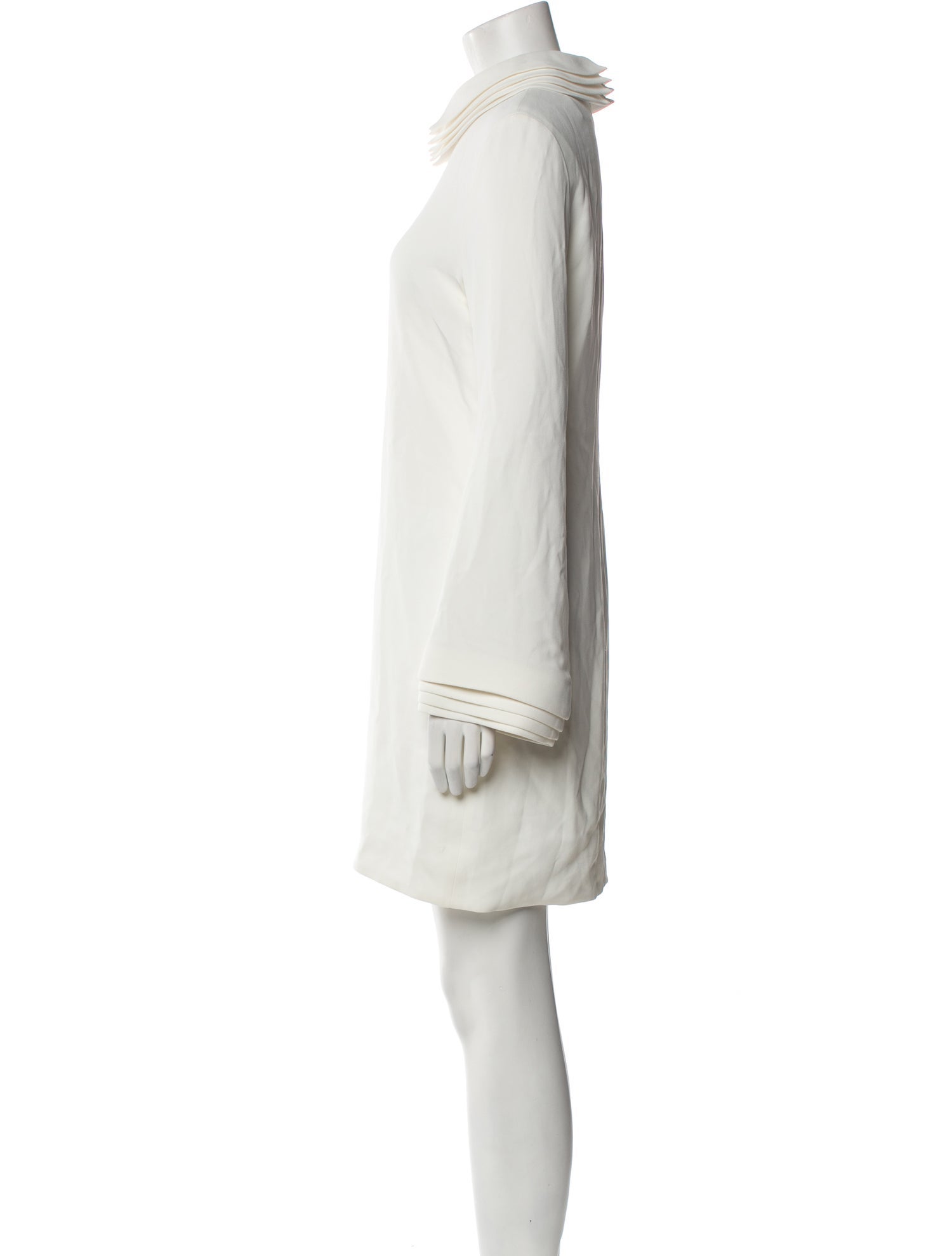 Brandon Maxwell Mock Neck Mini Dress