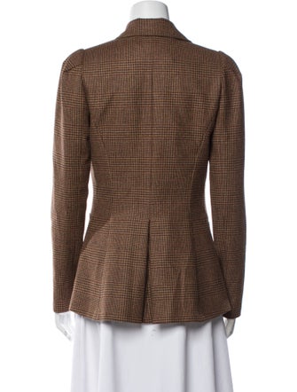 Brandon Maxwell Wool Plaid Print Blazer