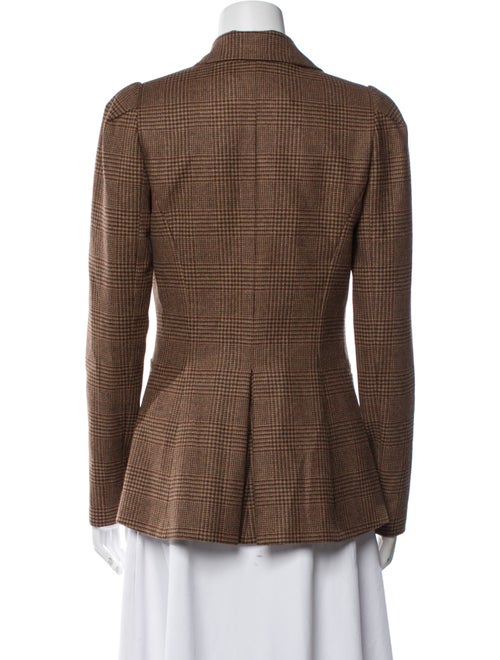 Brandon Maxwell Wool Plaid Print Blazer