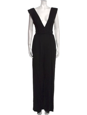 Brandon Maxwell Plunge Neckline Jumpsuit