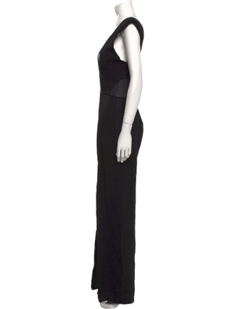 Brandon Maxwell Plunge Neckline Jumpsuit