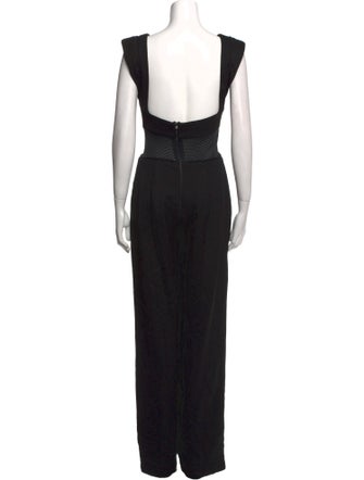 Brandon Maxwell Plunge Neckline Jumpsuit