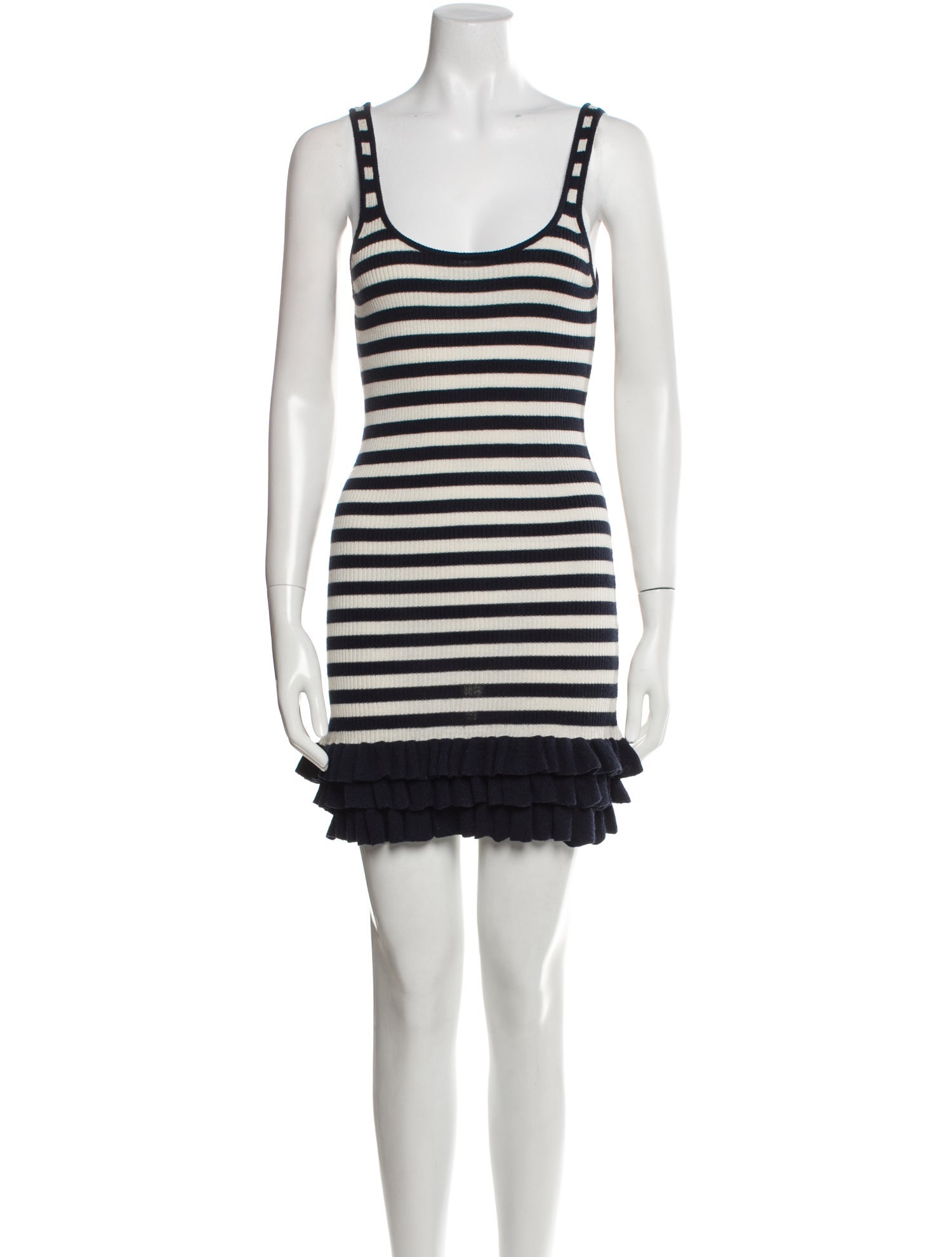 Brandon Maxwell Striped Mini Dress
