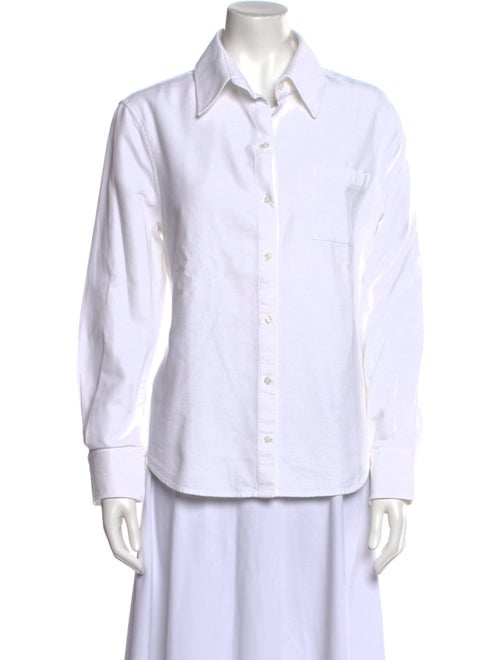 Brandon Maxwell Long Sleeve Button-Up Top