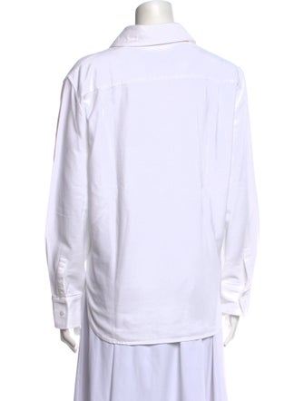 Brandon Maxwell Long Sleeve Button-Up Top