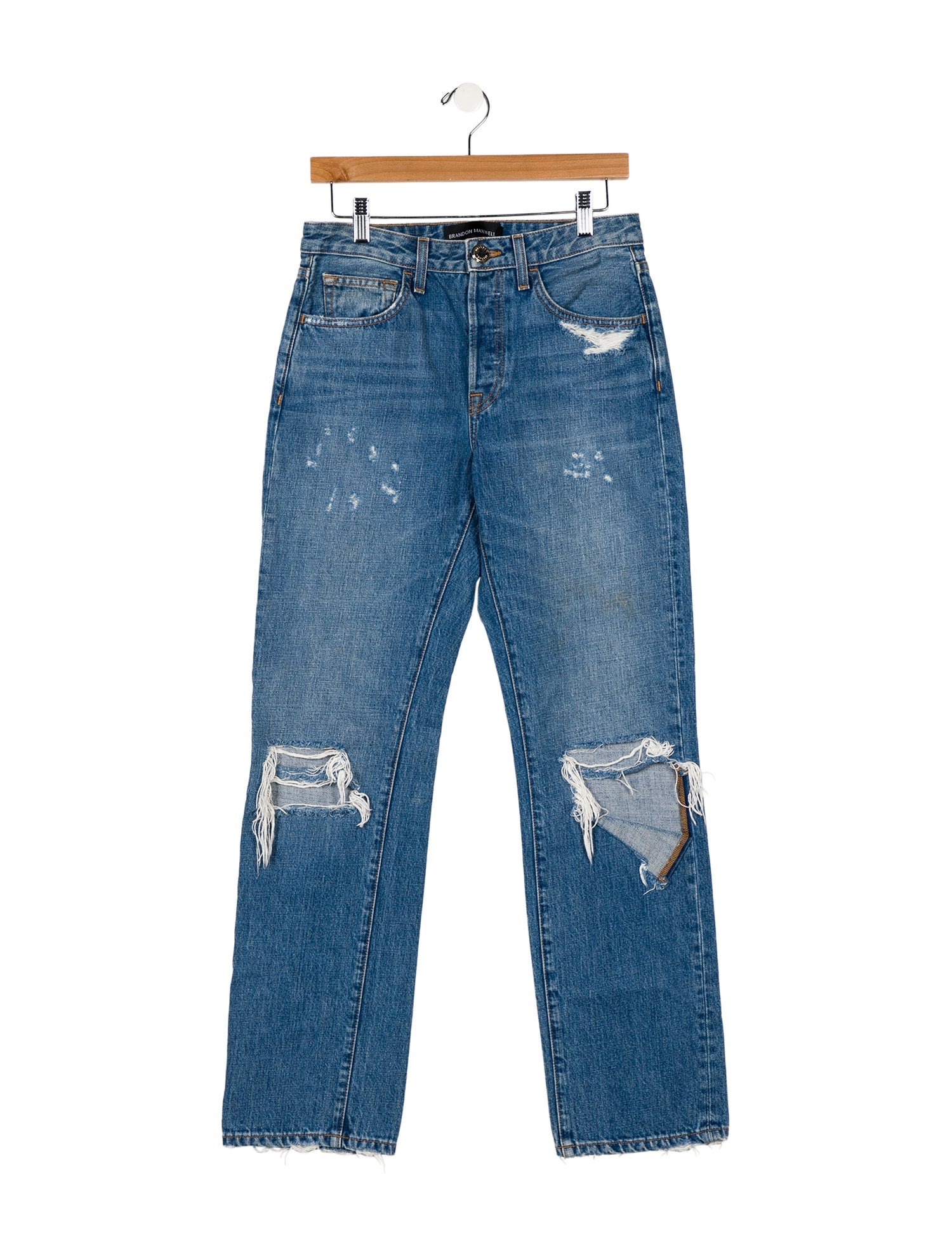 Brandon Maxwell Mid-Rise Straight Leg Jeans