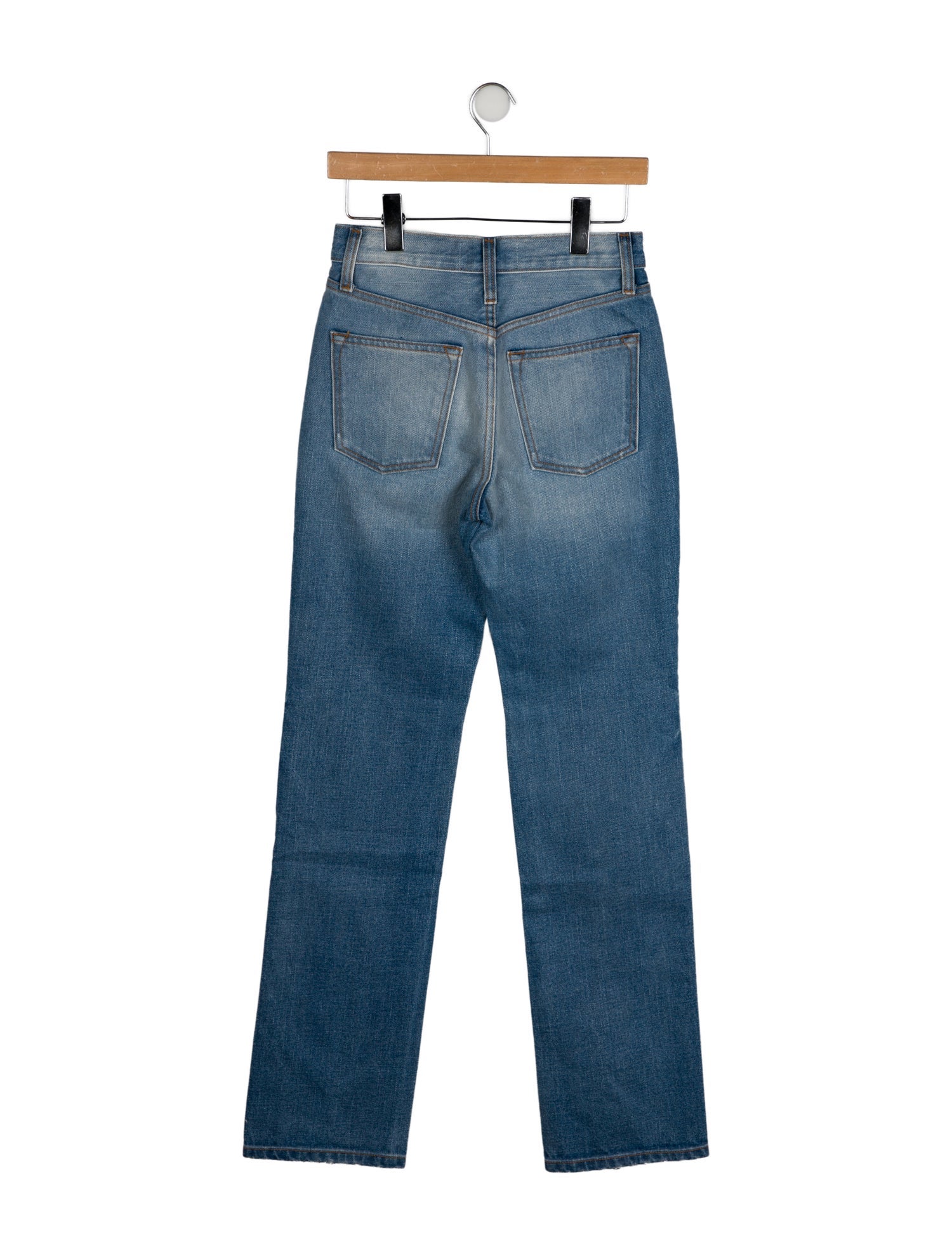 Brandon Maxwell High-Rise Straight Leg Jeans