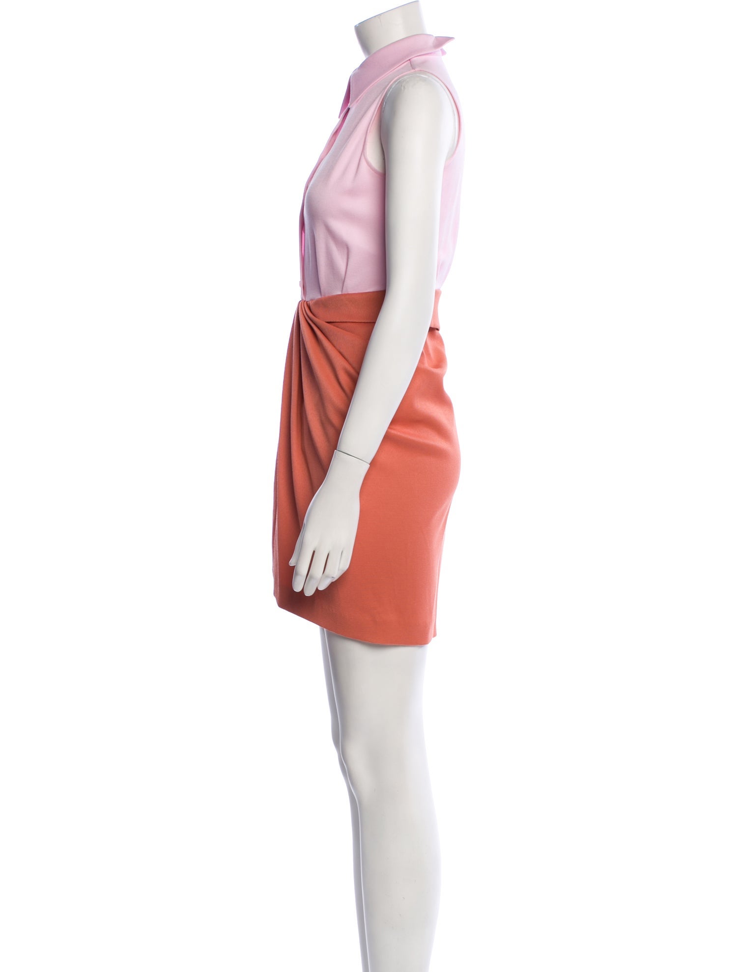 Brandon Maxwell Colorblock Pattern Mini Dress