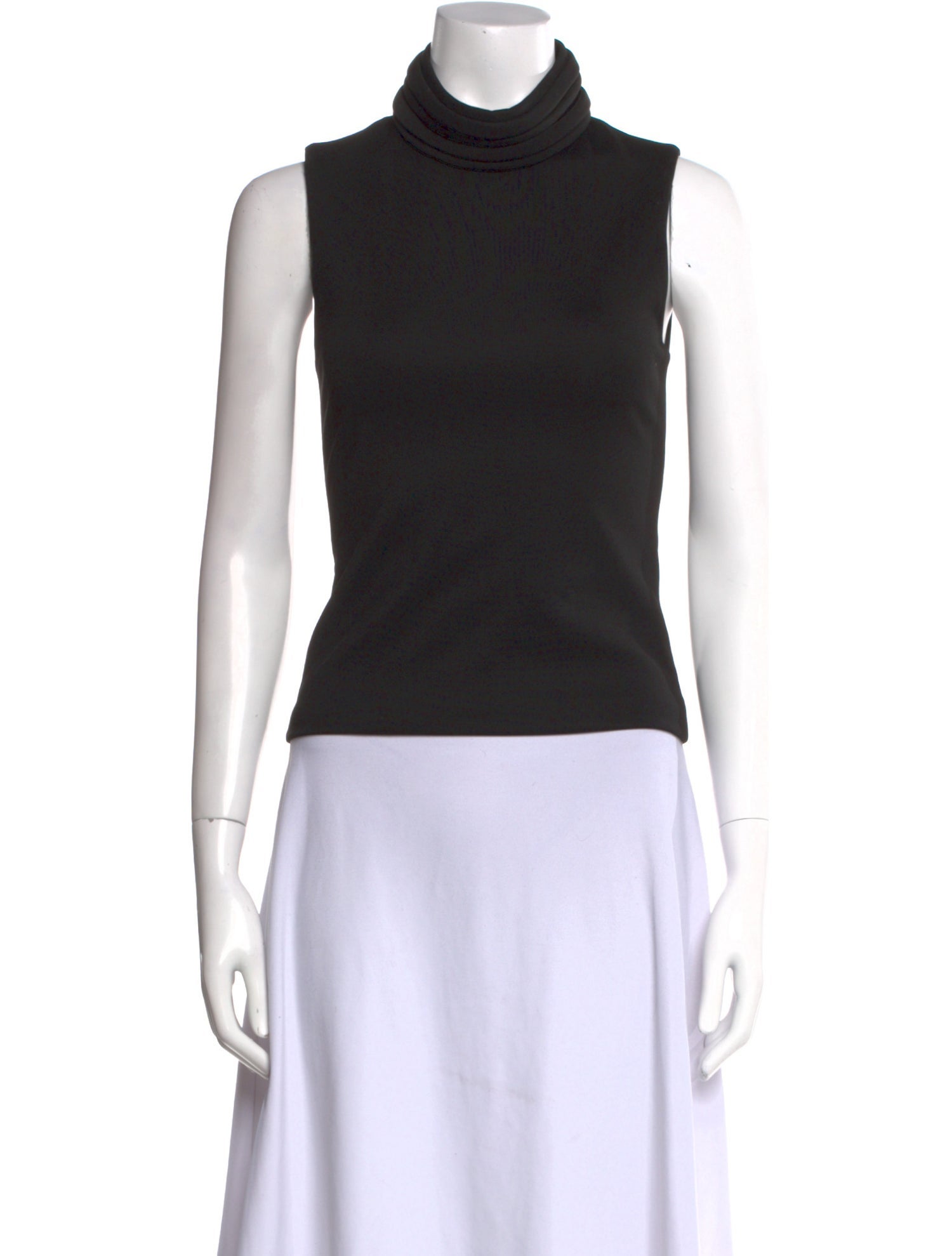 Brandon Maxwell Turtleneck Sleeveless Top