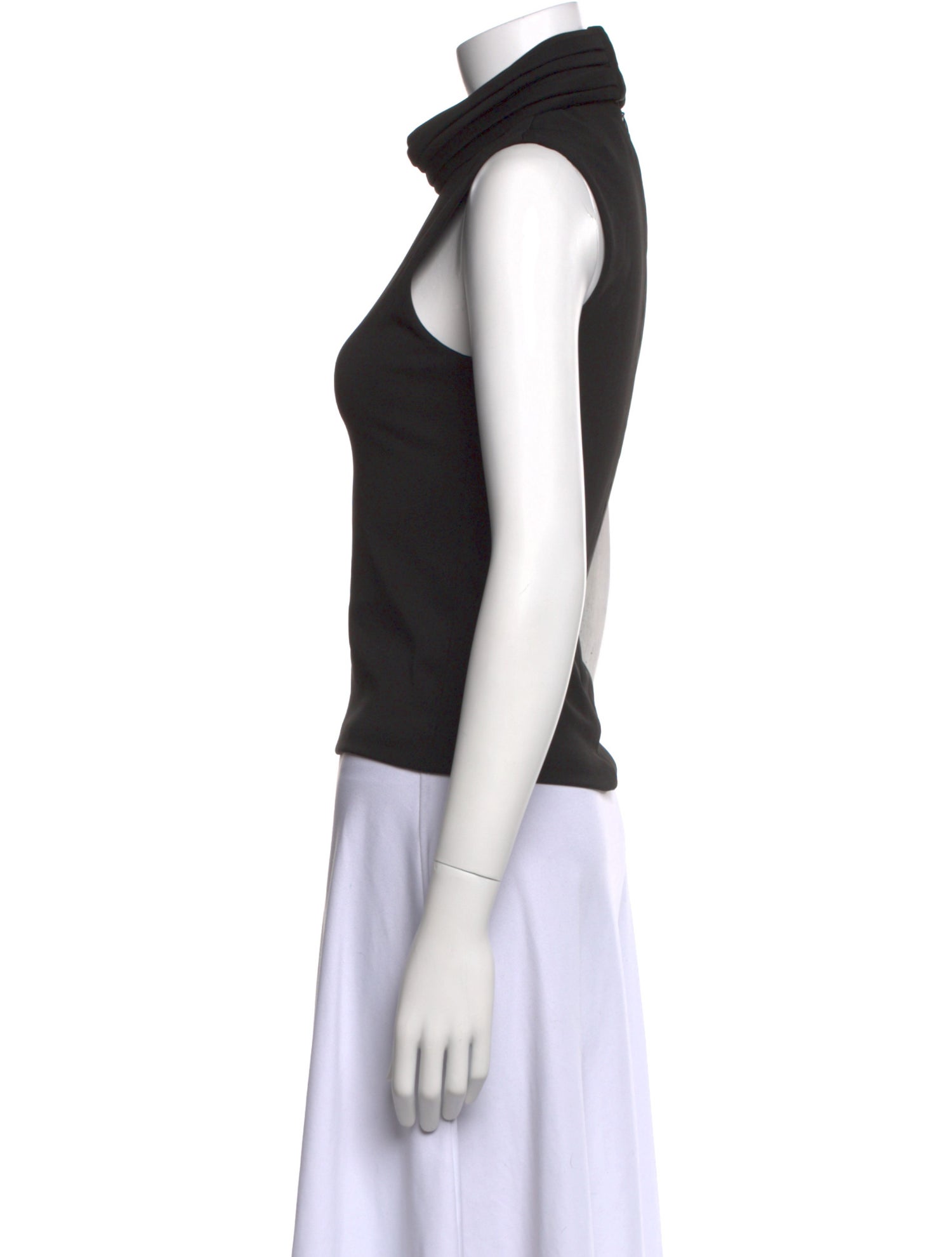 Brandon Maxwell Turtleneck Sleeveless Top