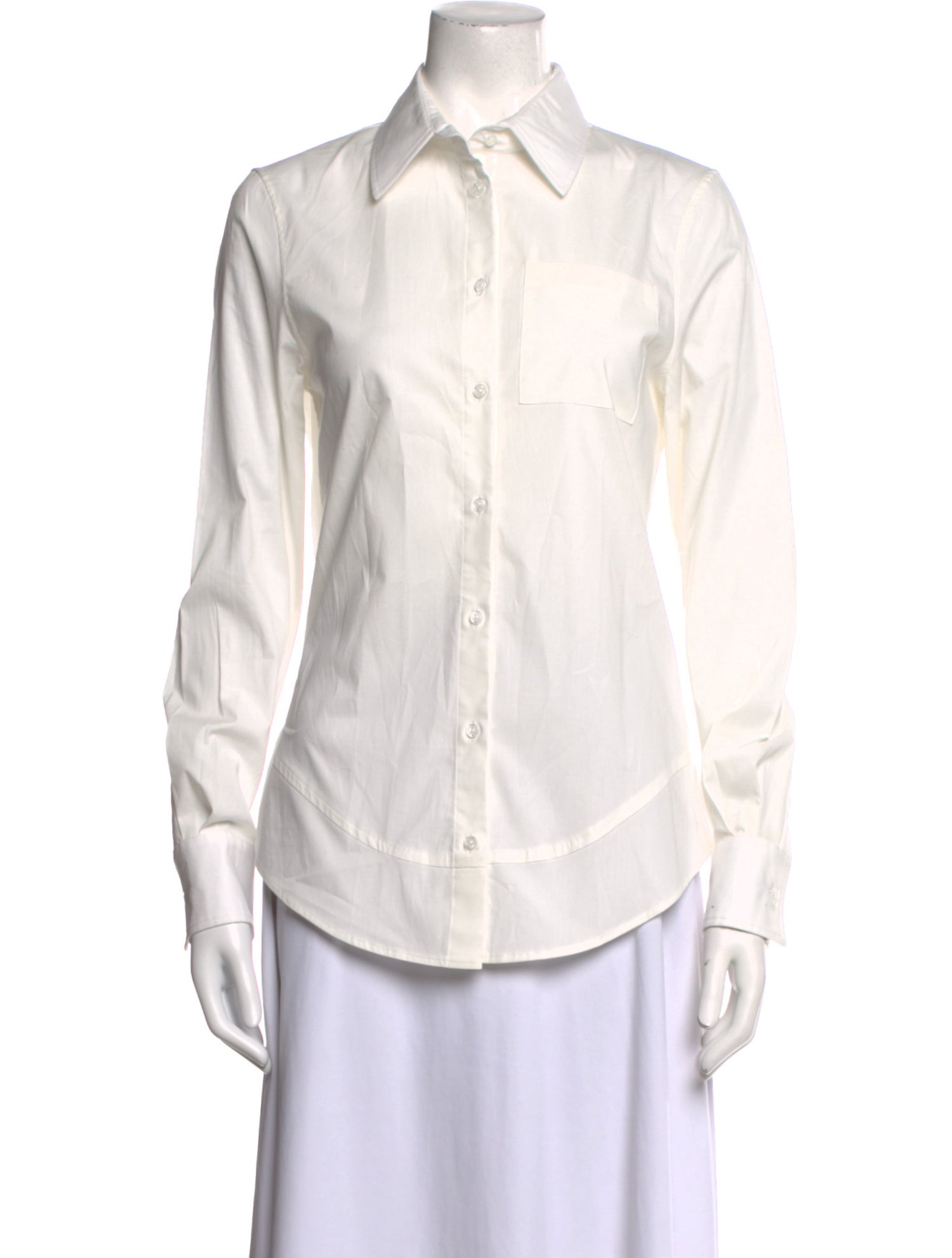 Brandon Maxwell Long Sleeve Button-Up Top