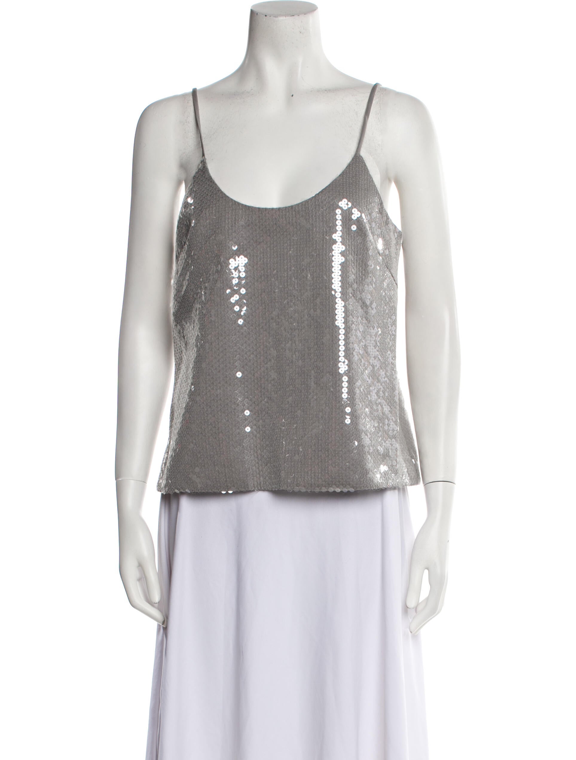 Brandon Maxwell Scoop Neck Sleeveless Top