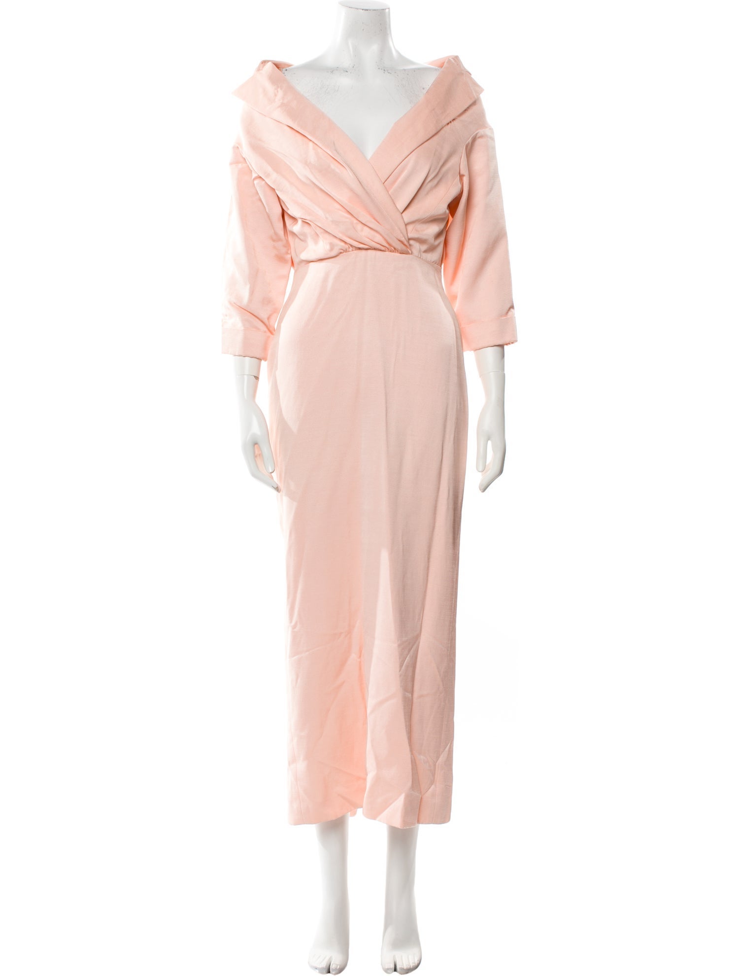 Brandon Maxwell V-Neck Long Dress