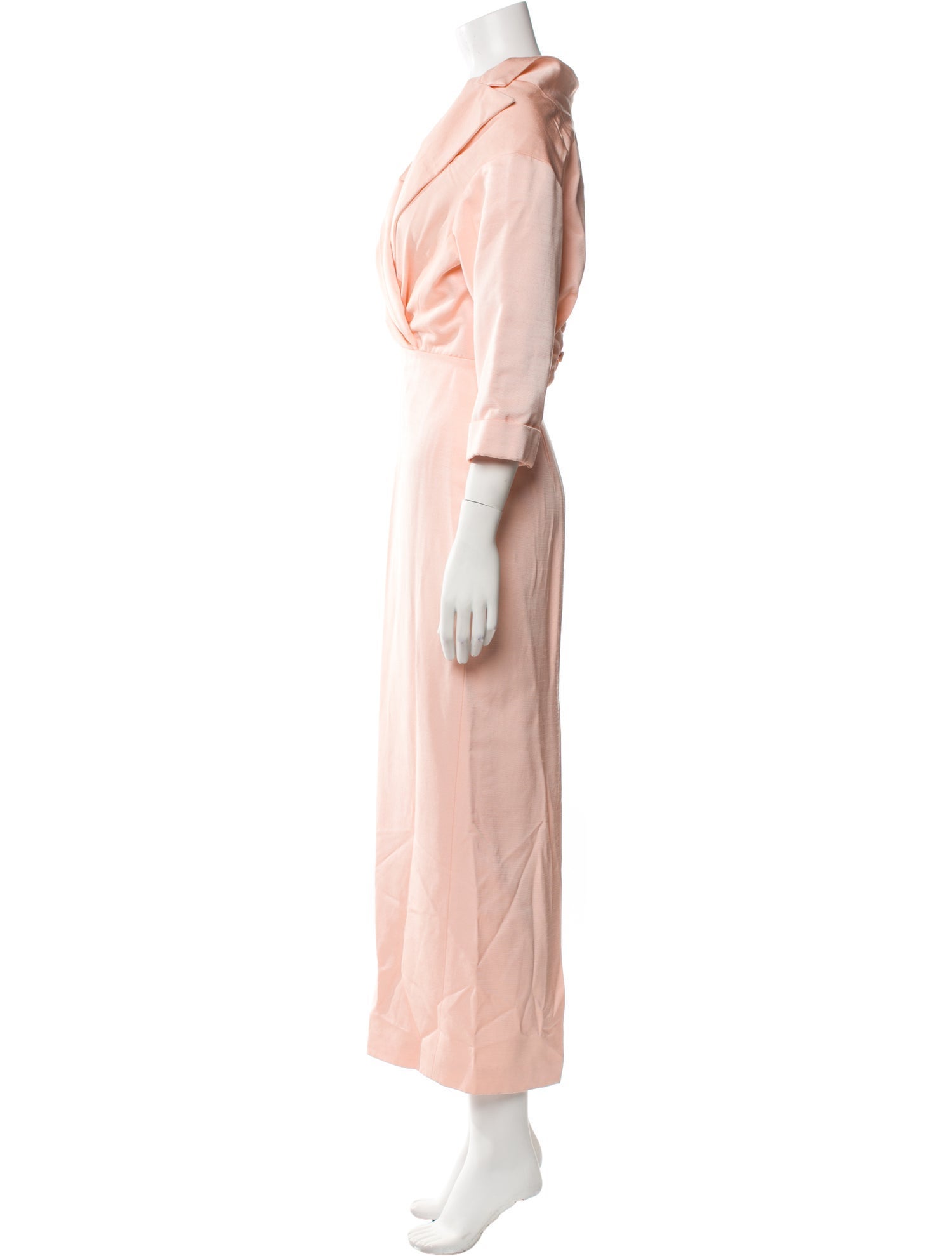 Brandon Maxwell V-Neck Long Dress