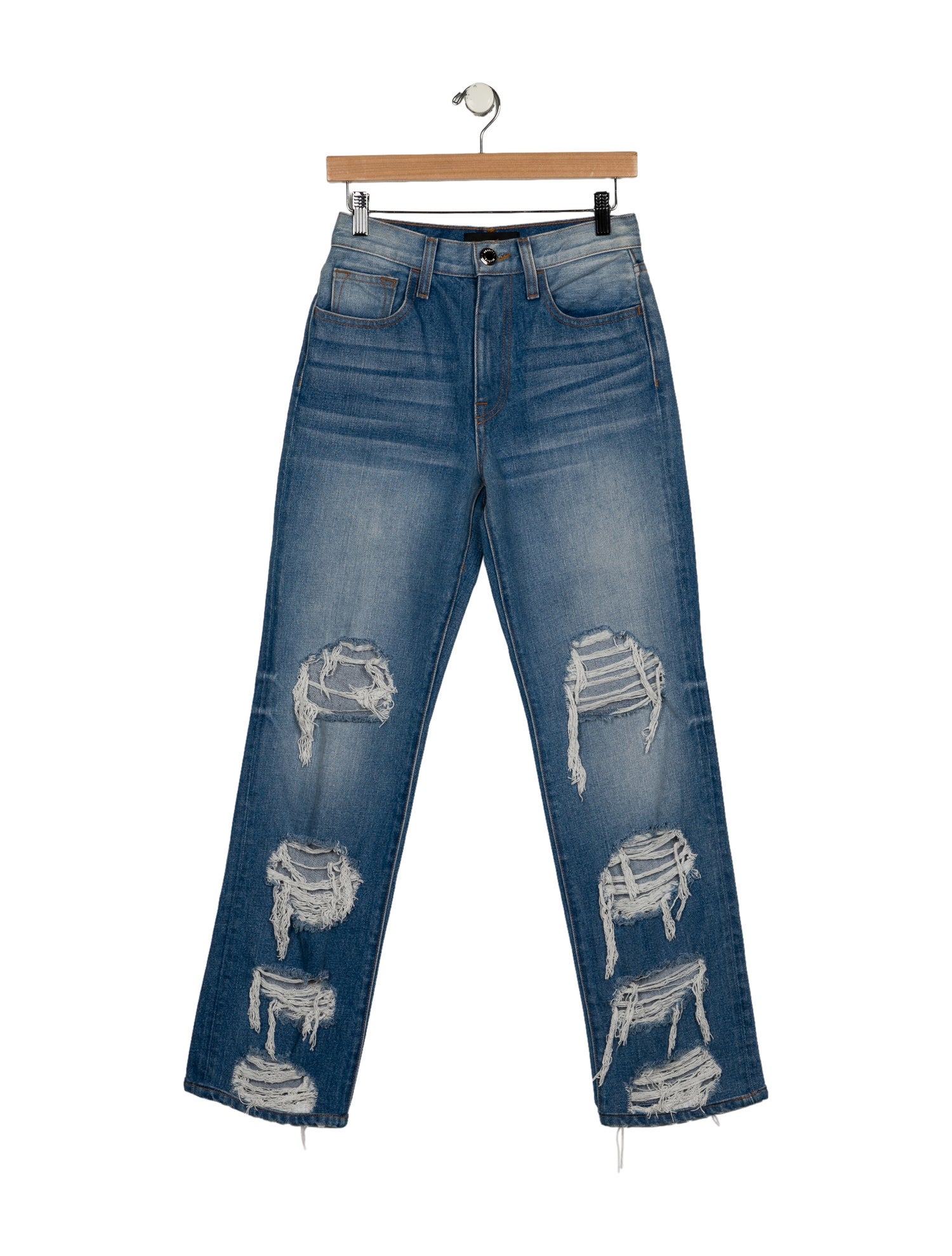 Brandon Maxwell Mid-Rise Straight Leg Jeans