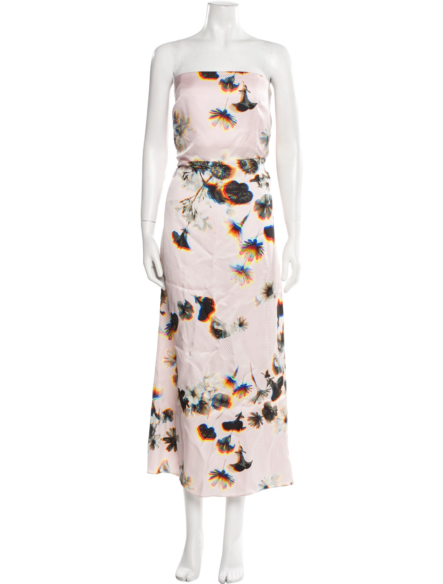 Brandon Maxwell Floral Print Long Dress
