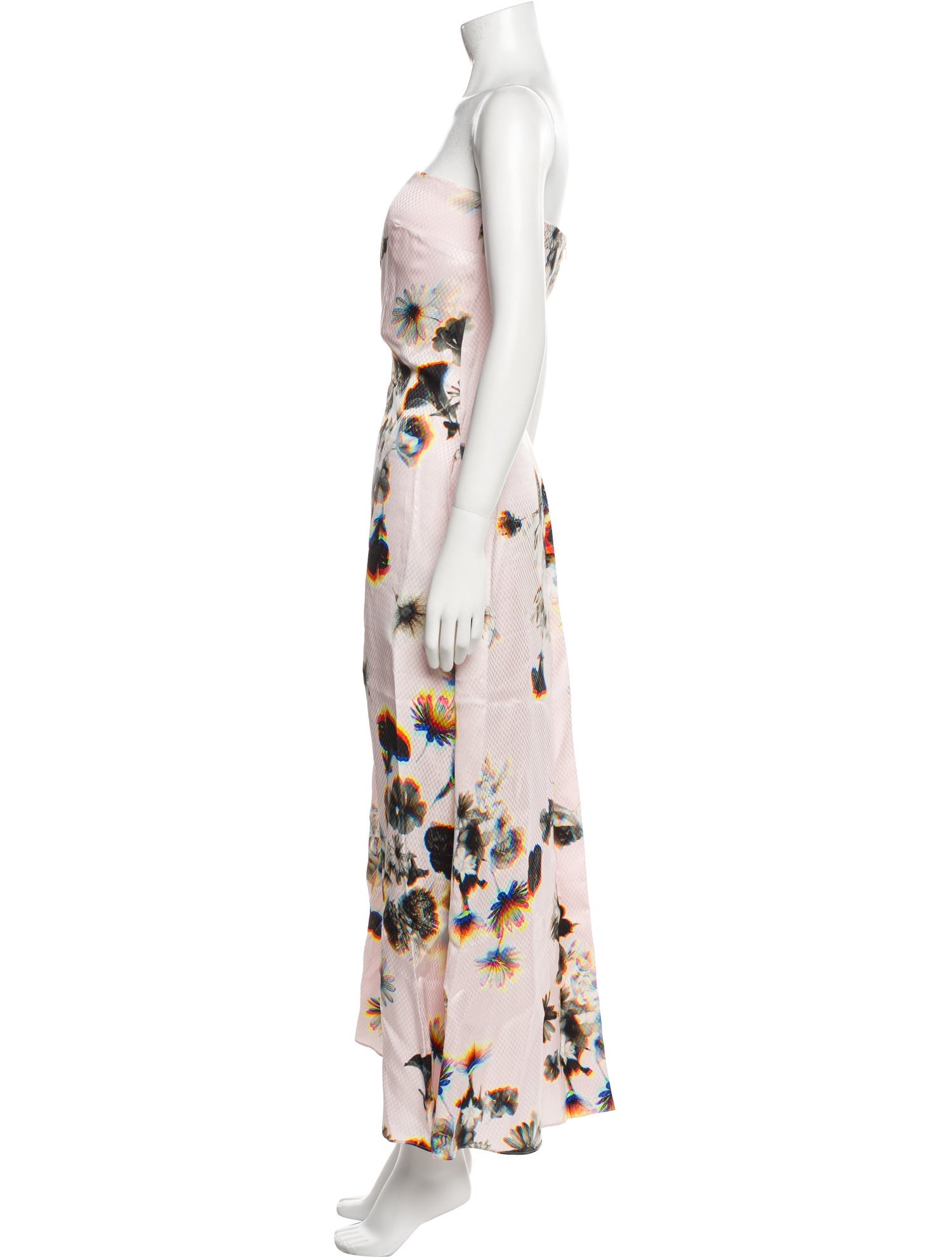 Brandon Maxwell Floral Print Long Dress