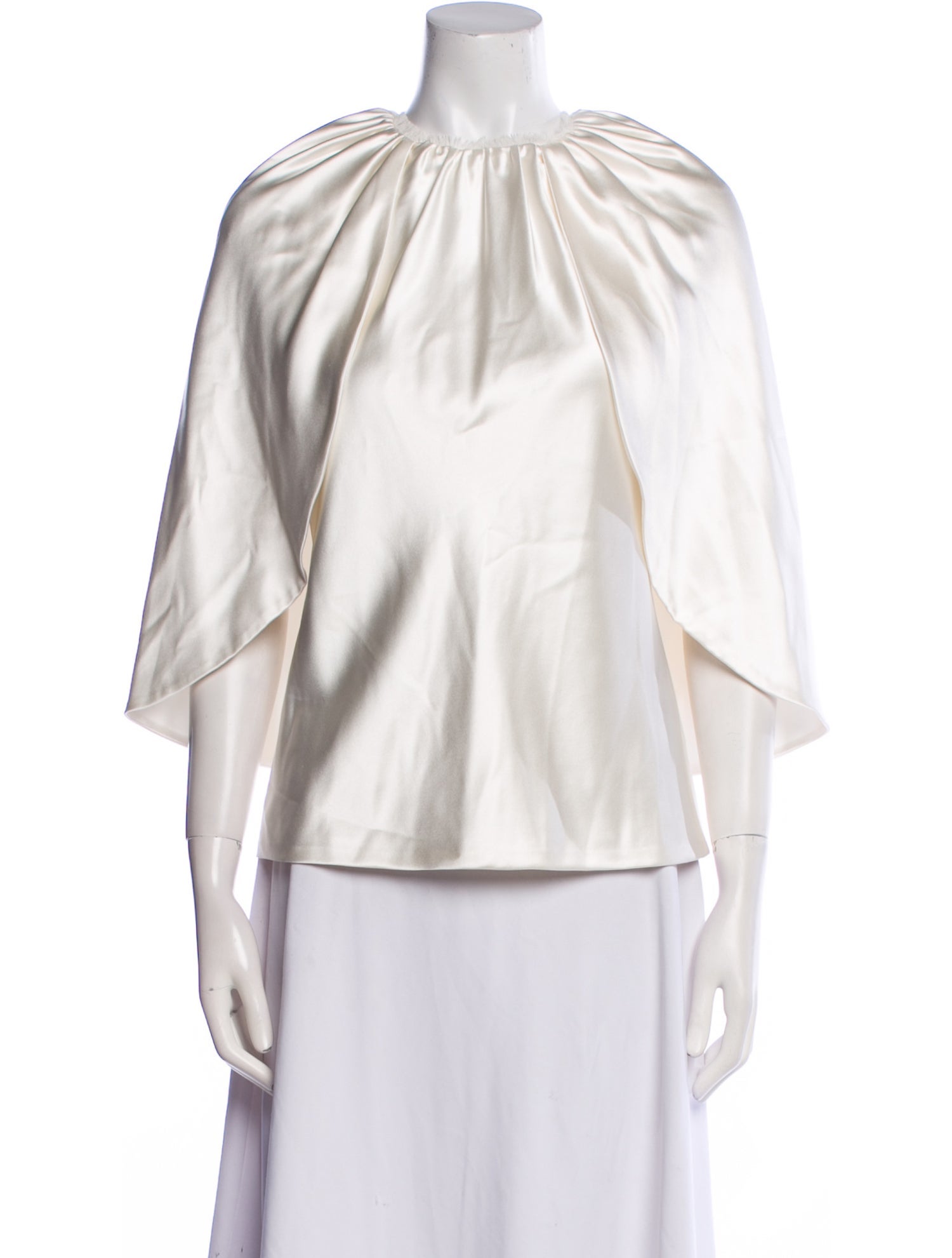 Brandon Maxwell Silk Bateau Neckline Blouse w/ Tags