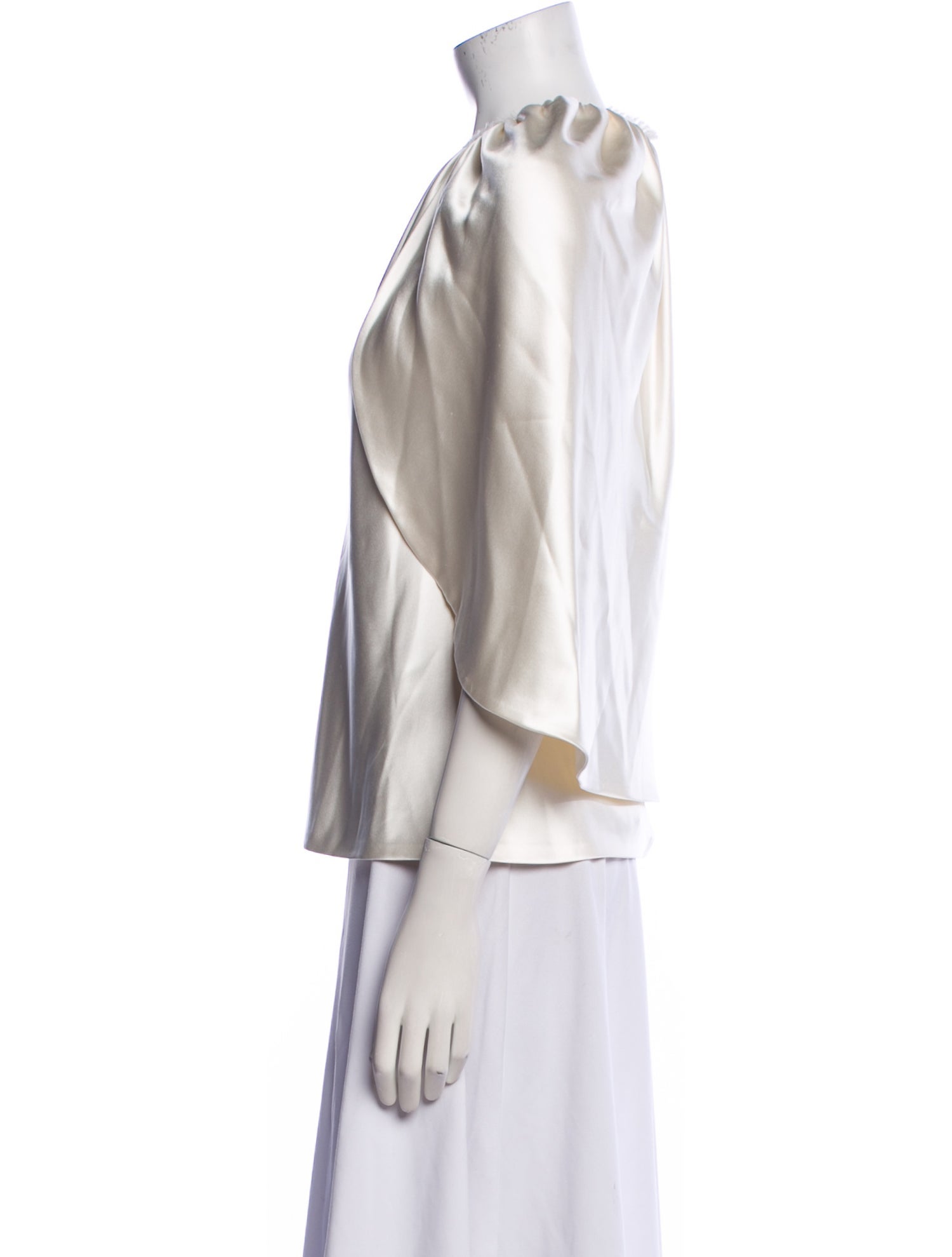 Brandon Maxwell Silk Bateau Neckline Blouse w/ Tags