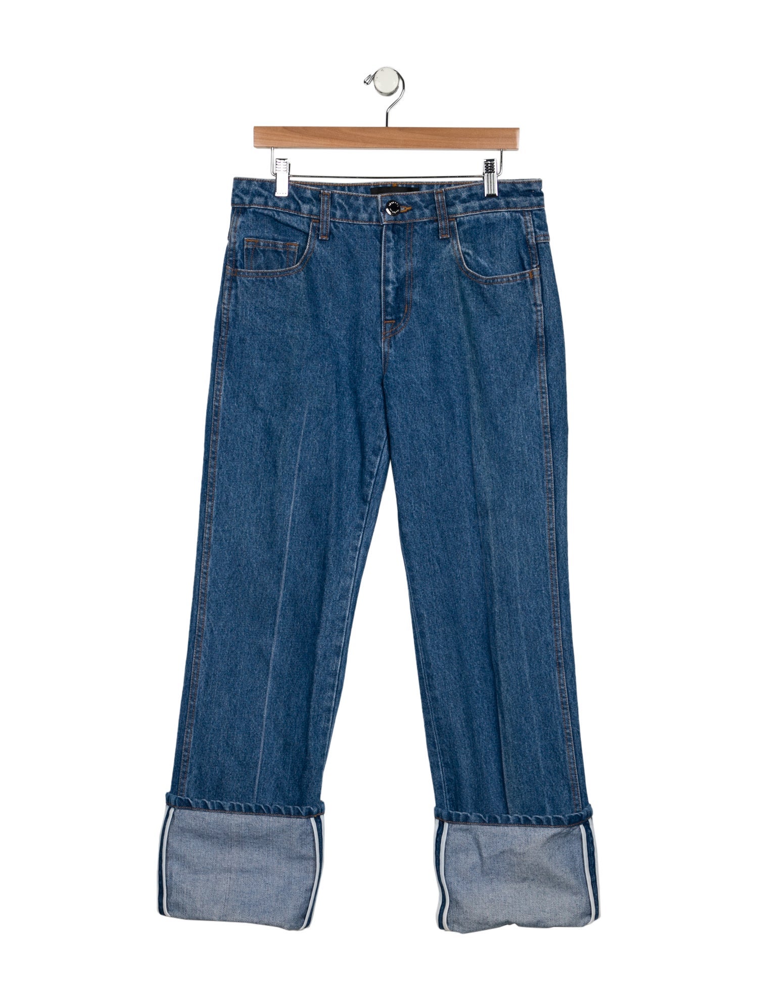 Brandon Maxwell Mid-Rise Wide Leg Jeans