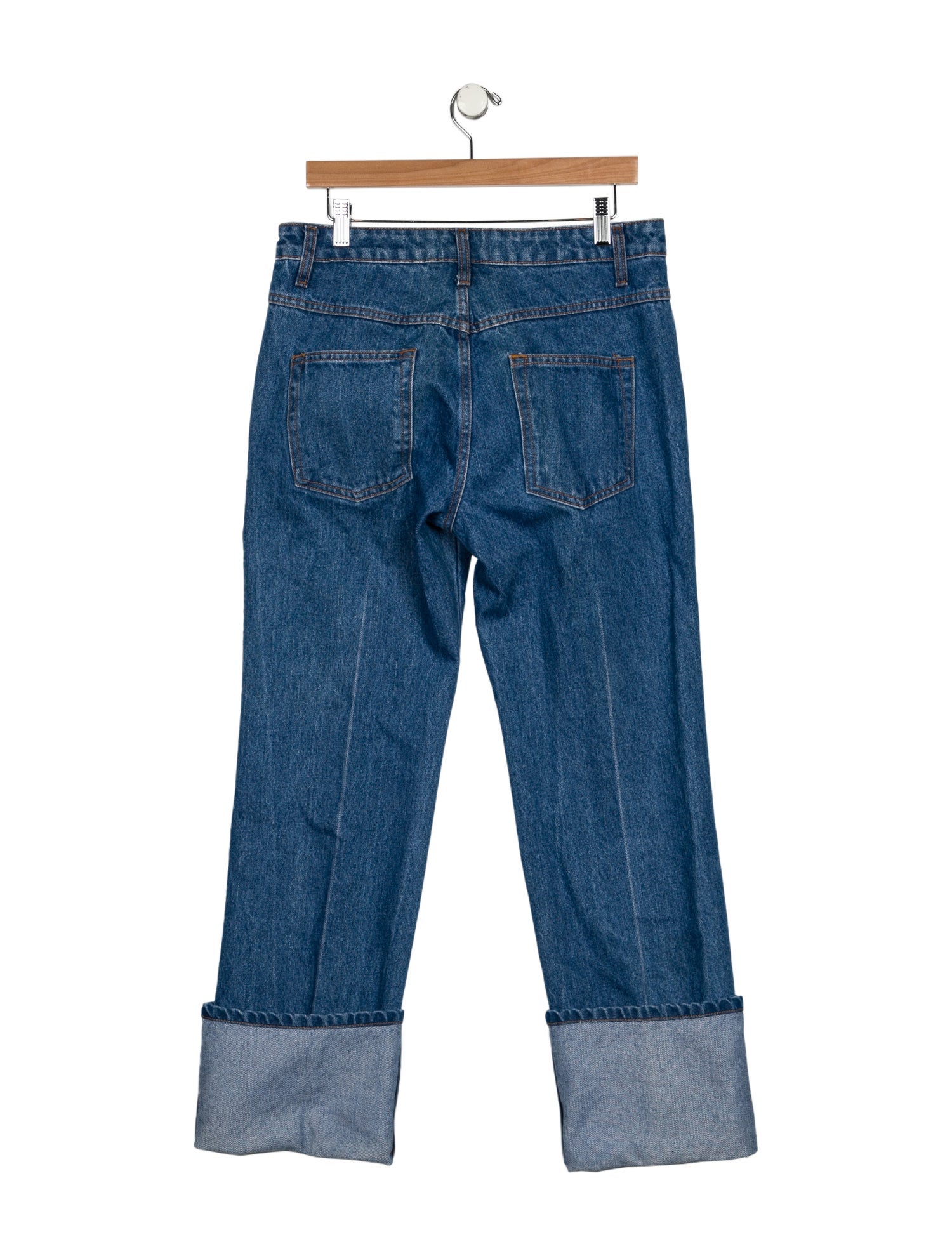 Brandon Maxwell Mid-Rise Wide Leg Jeans