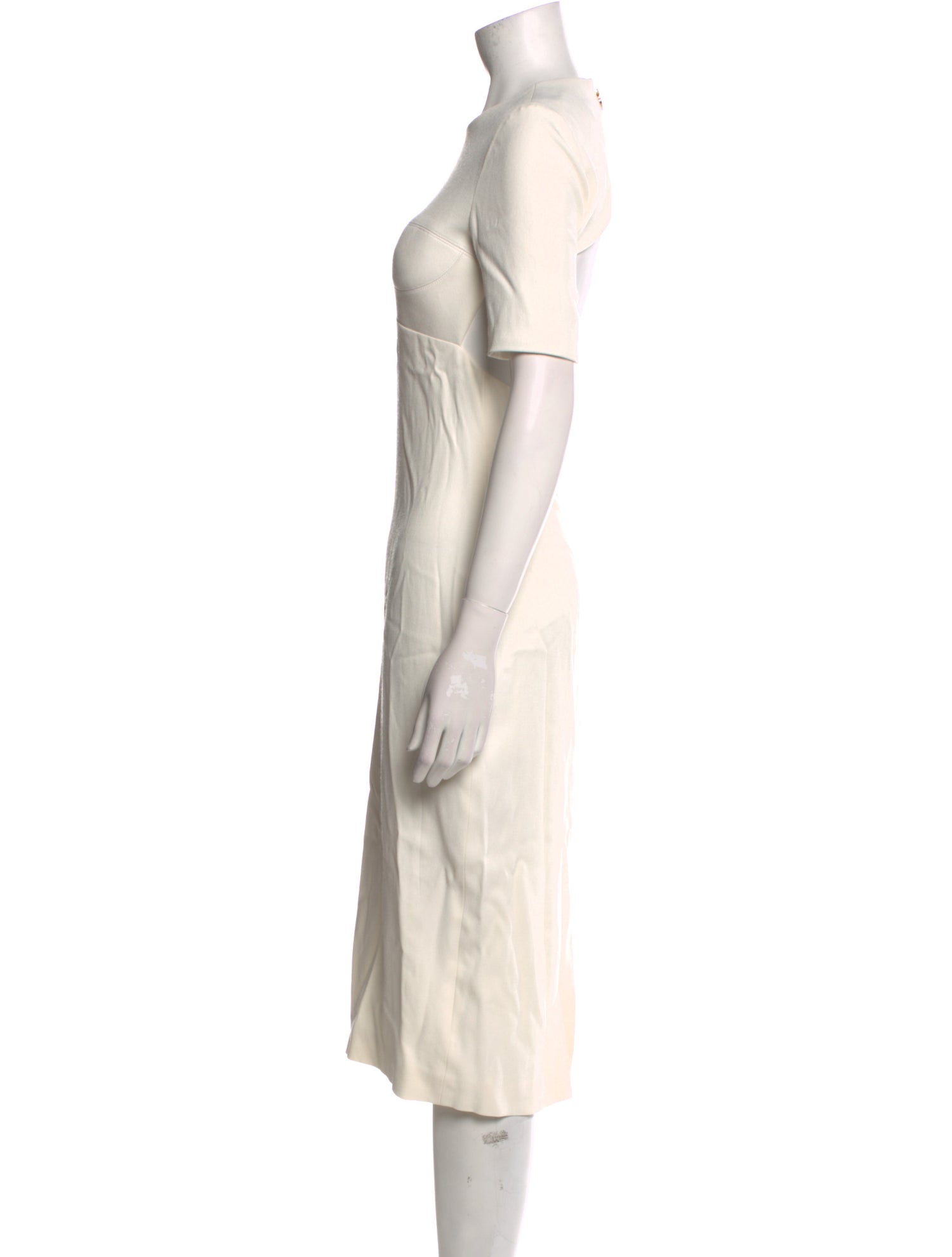 Brandon Maxwell Crew Neck Midi Length Dress