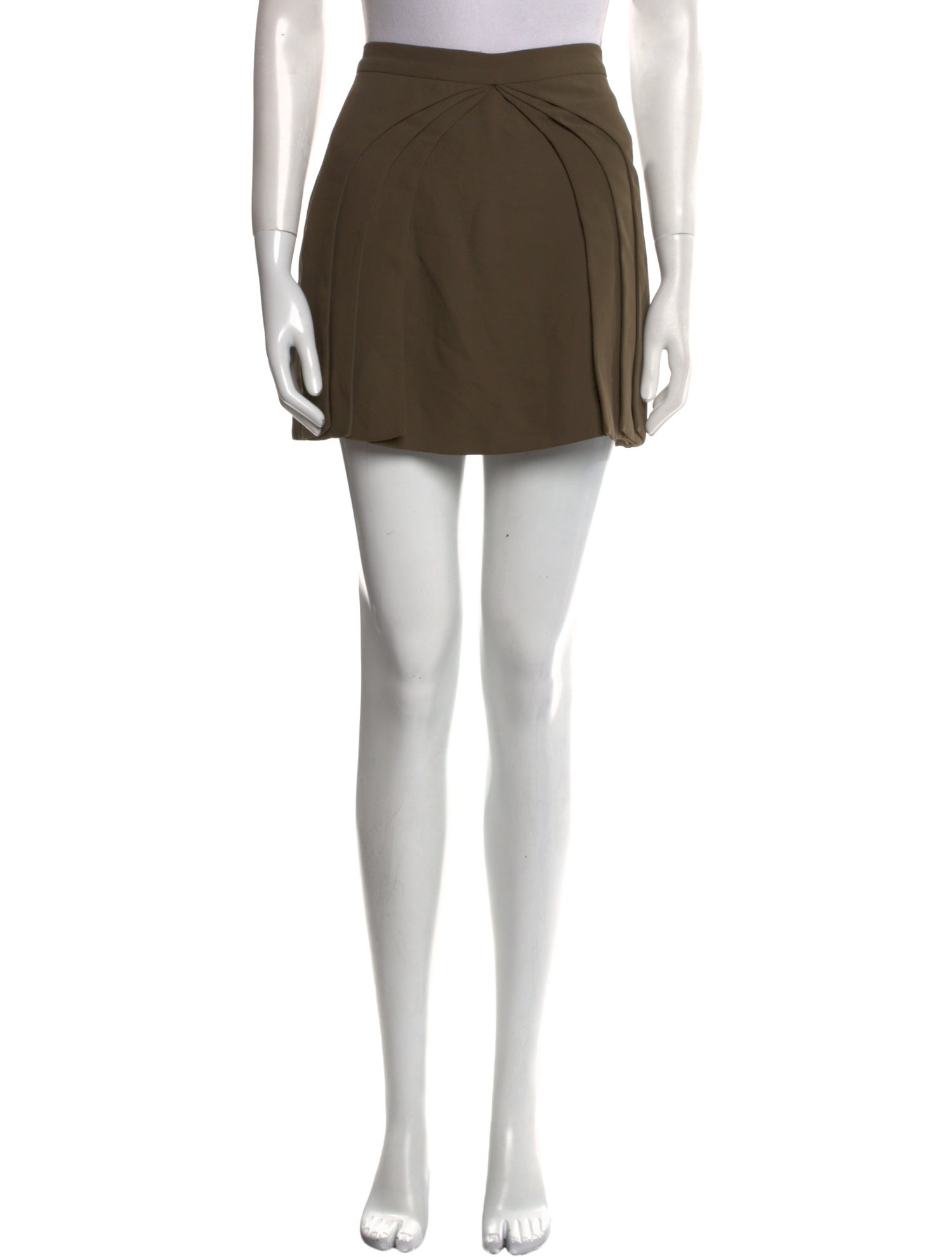 Brandon Maxwell Pleated Accents Mini Skirt