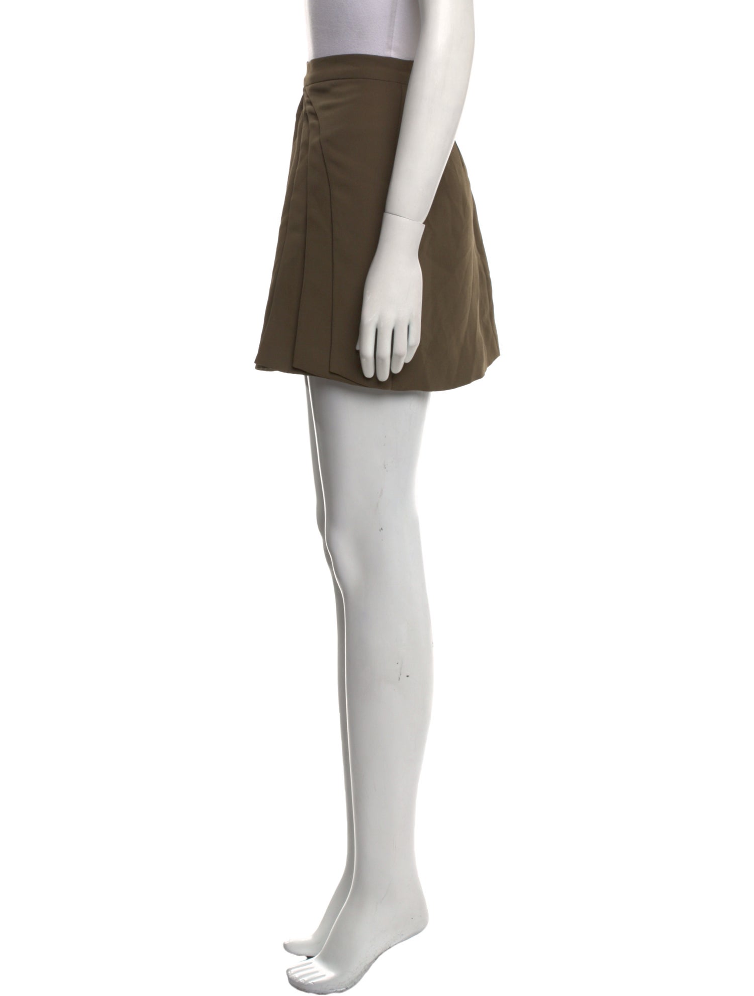 Brandon Maxwell Pleated Accents Mini Skirt