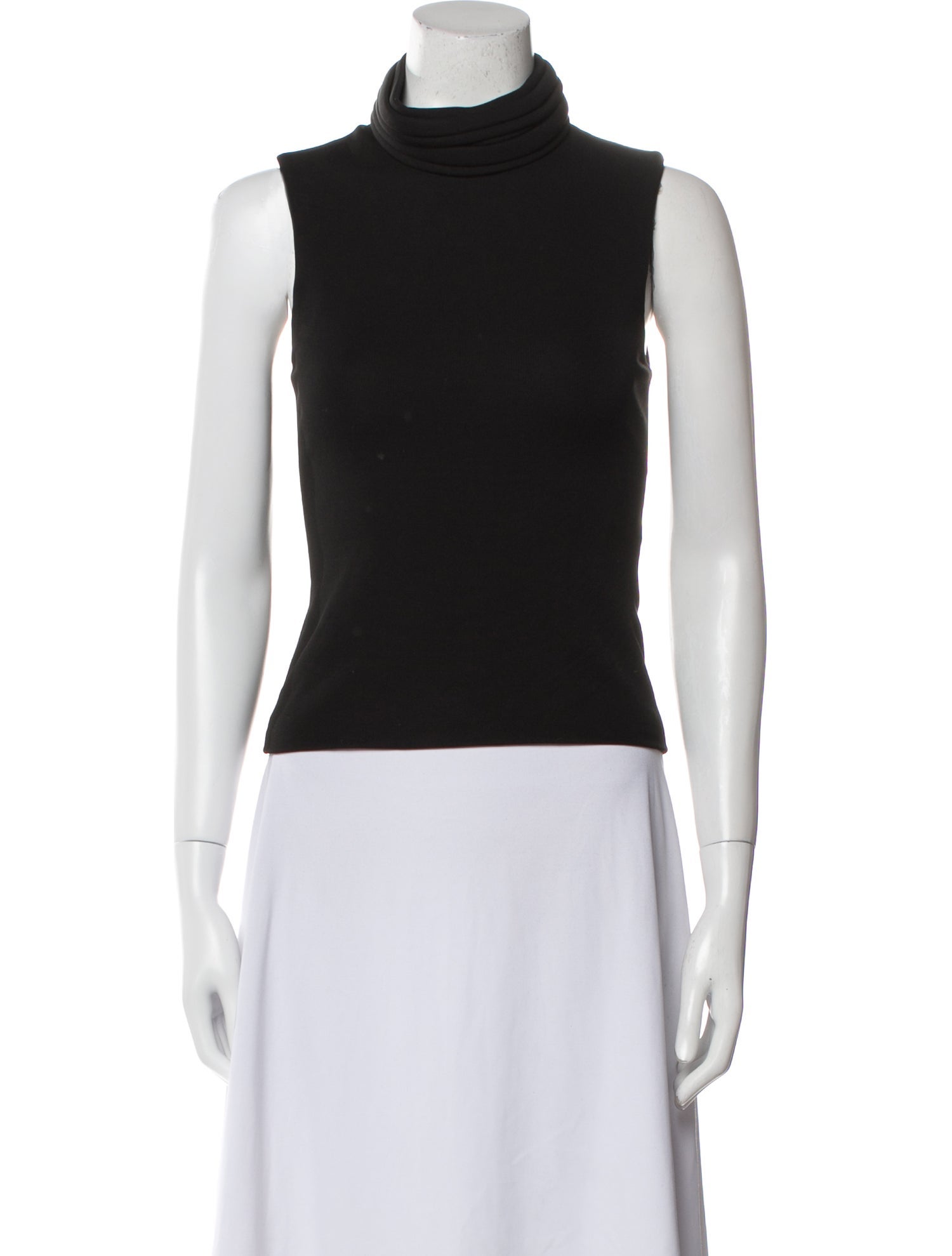 Brandon Maxwell Turtleneck Sleeveless Top