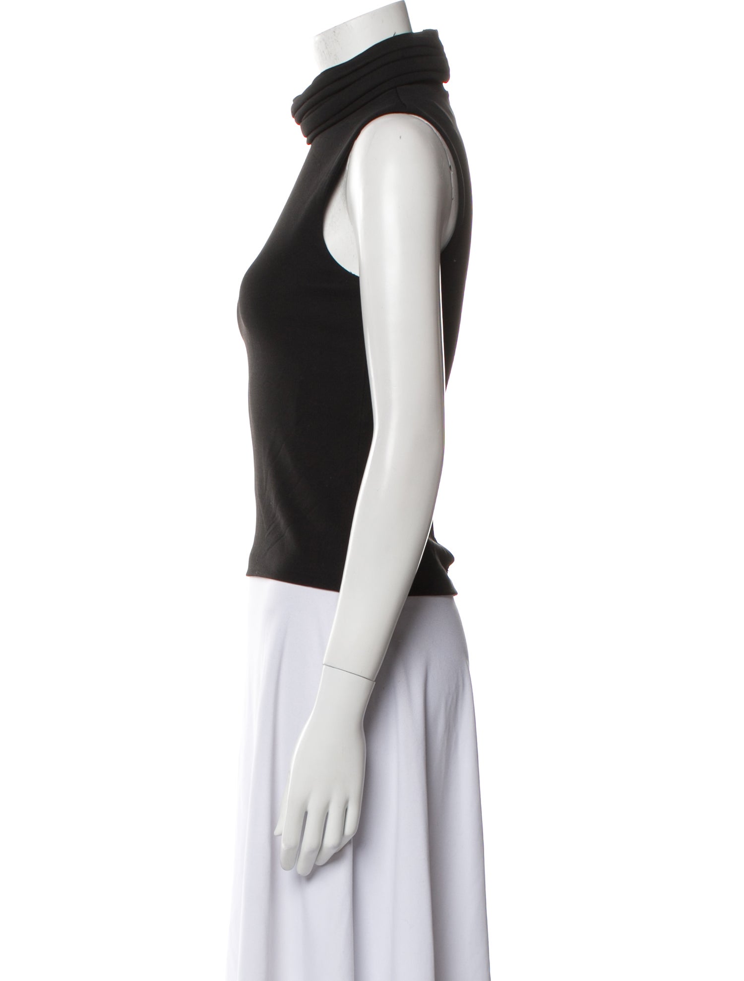 Brandon Maxwell Turtleneck Sleeveless Top