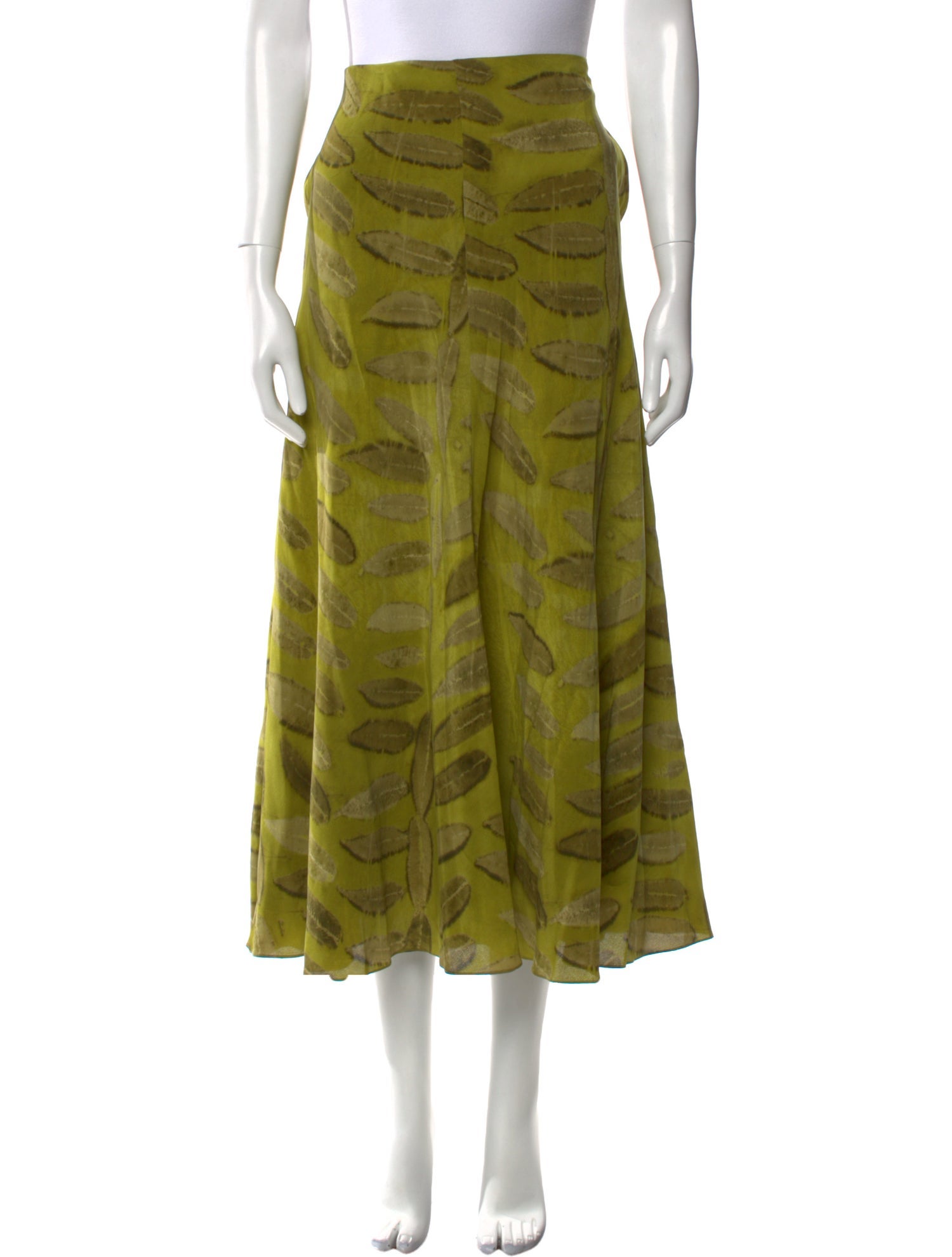 Brandon Maxwell Silk Midi Length Skirt