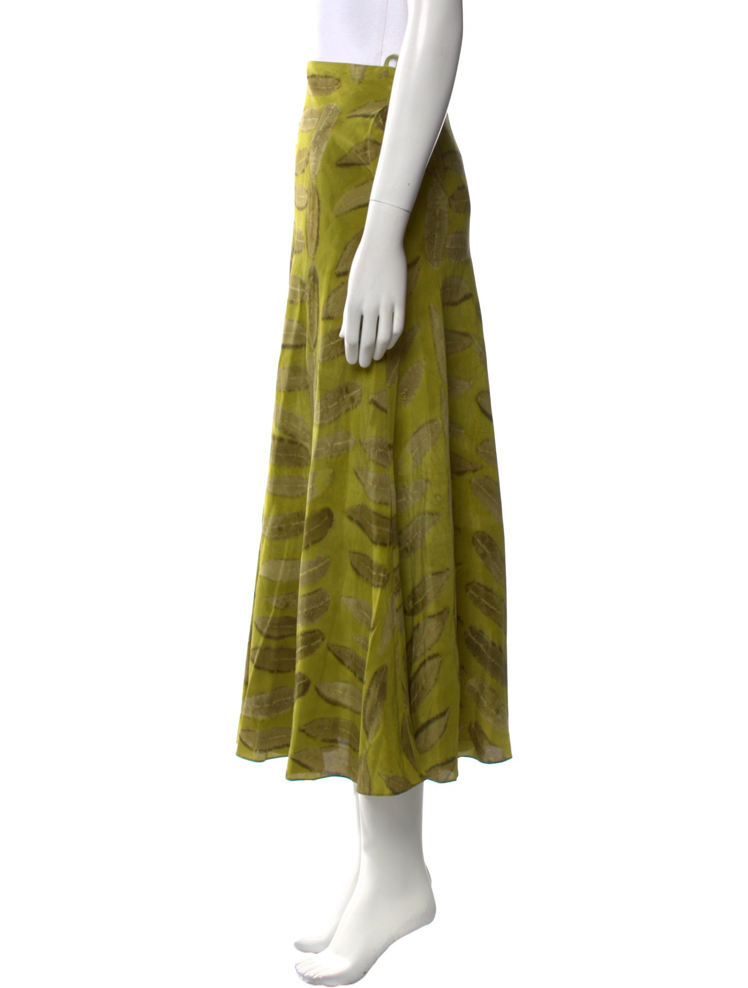 Brandon Maxwell Silk Midi Length Skirt