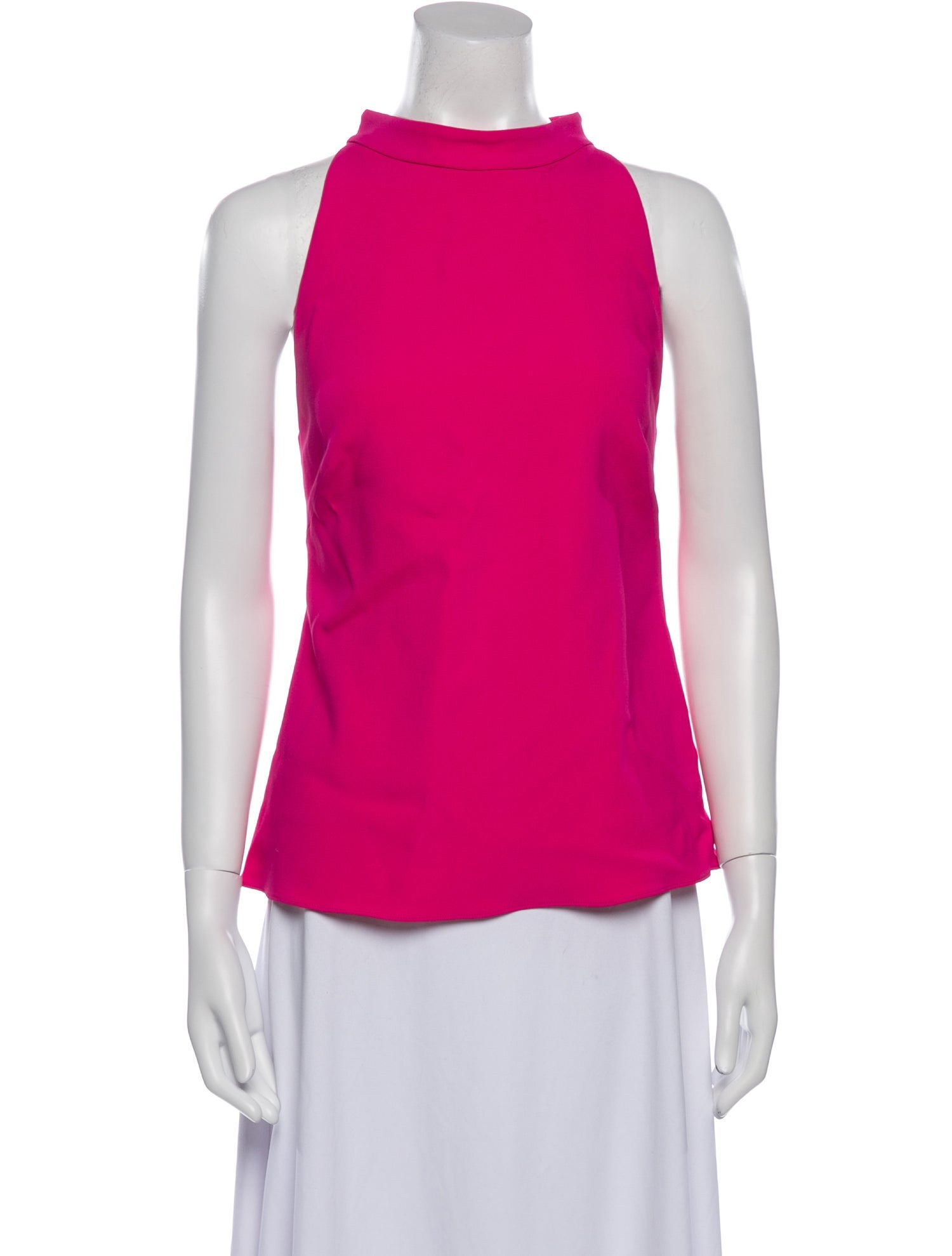 Brandon Maxwell Mock Neck Sleeveless Blouse