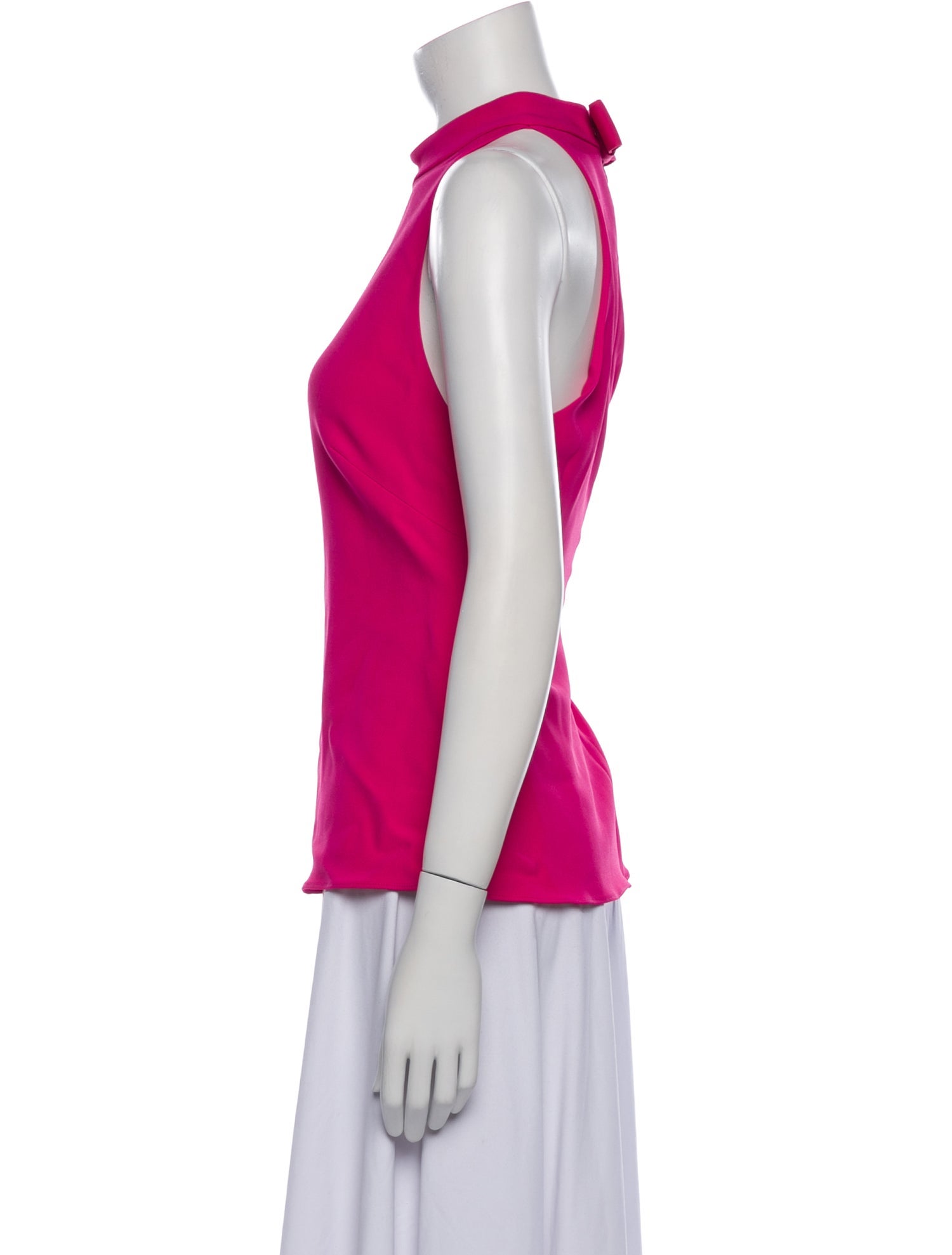 Brandon Maxwell Mock Neck Sleeveless Blouse